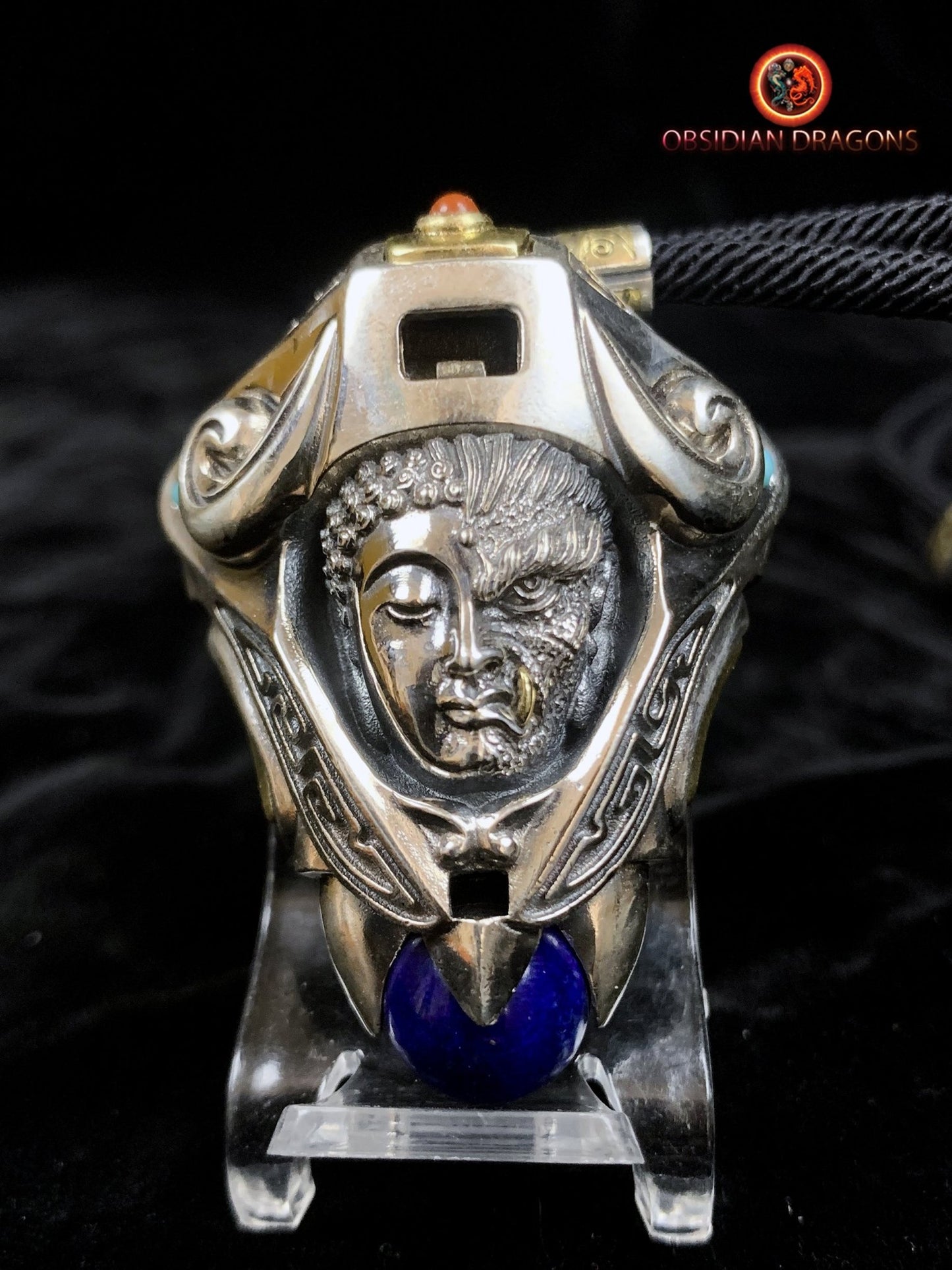 Pendentif Dragon en Argent - Amulette Bouddhiste et Feng Shui | obsidian dragons