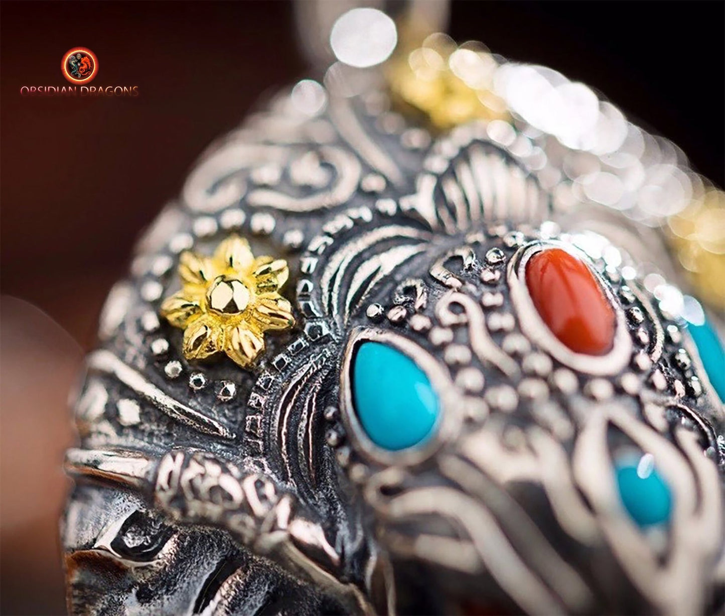 Pendentif Ganesh en Argent - Éveil Spirituel et Protection | obsidian dragons