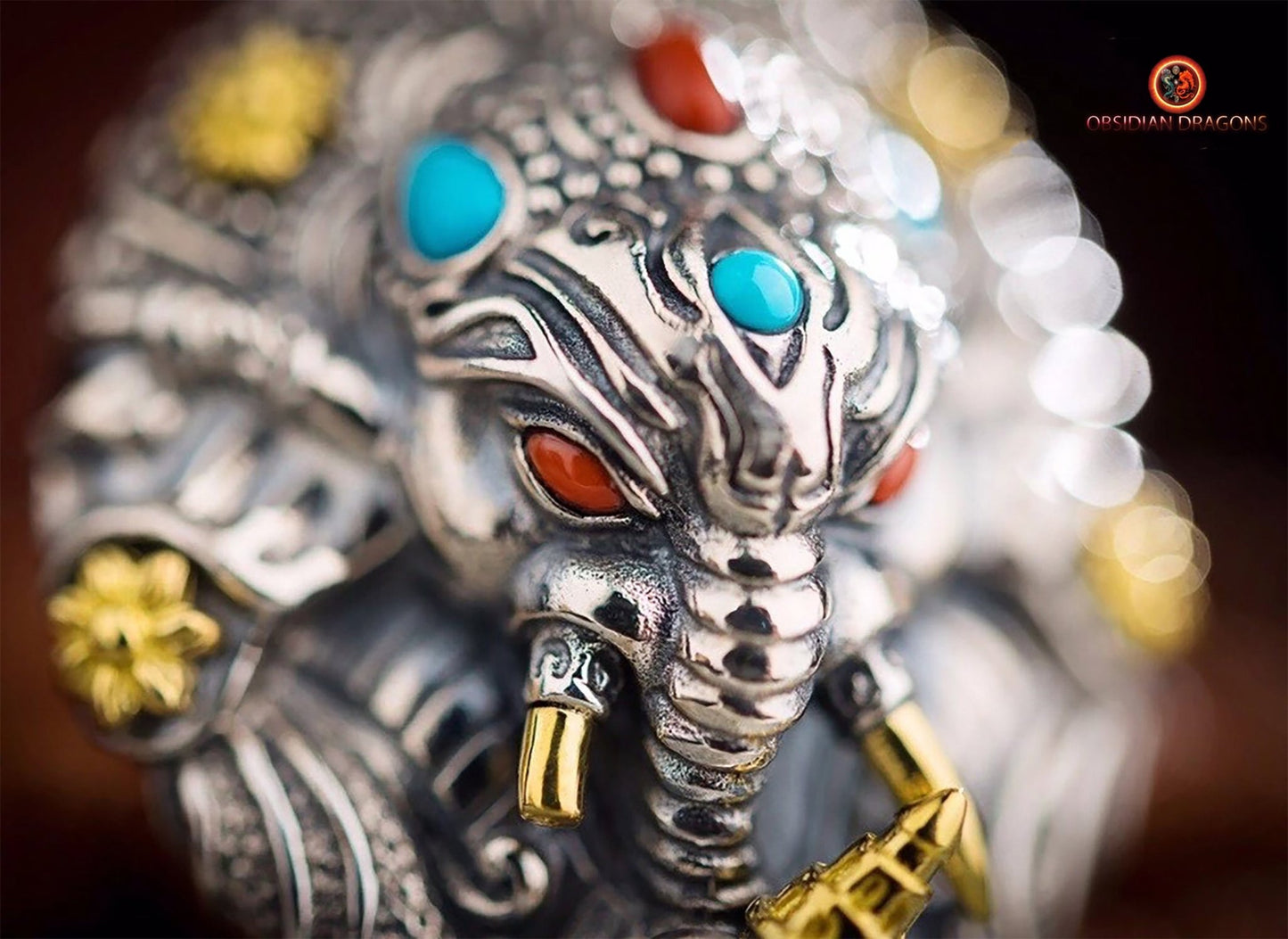 Pendentif Ganesh en Argent - Éveil Spirituel et Protection | obsidian dragons