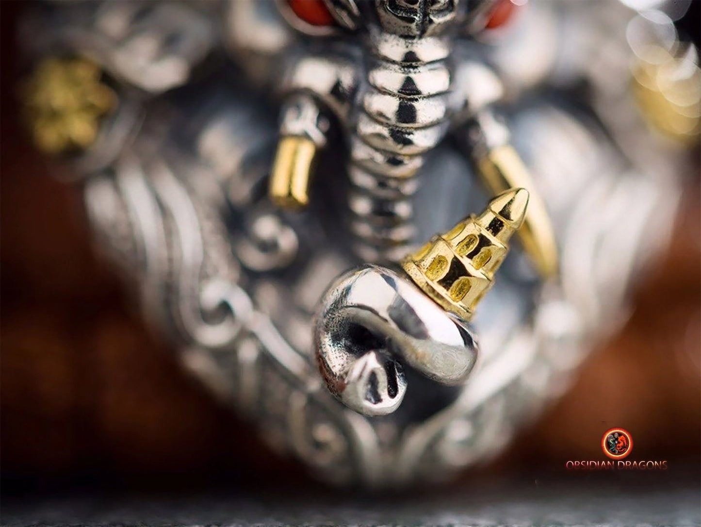 Pendentif Ganesh en Argent - Éveil Spirituel et Protection | obsidian dragons
