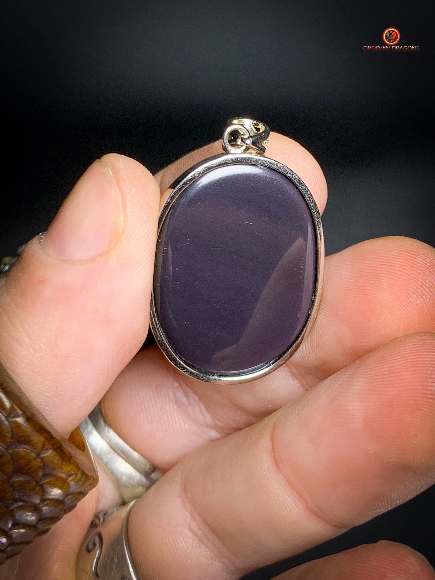 Pendentif en Obsidienne Œil Céleste - Argent 925 - Talisman Unique | obsidian dragons