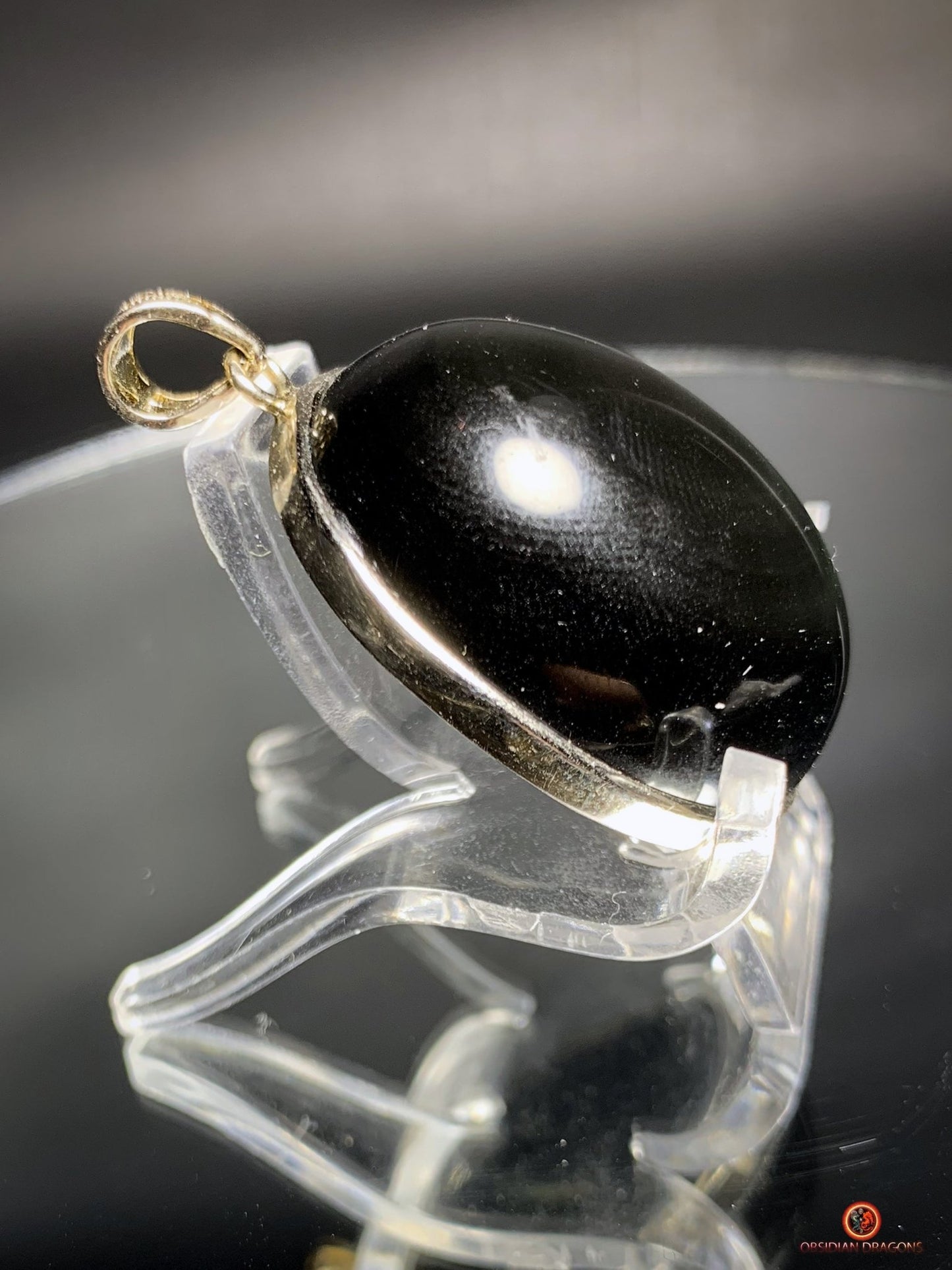 Pendentif en Obsidienne Œil Céleste serti Argent - Pièce Unique | obsidian dragons