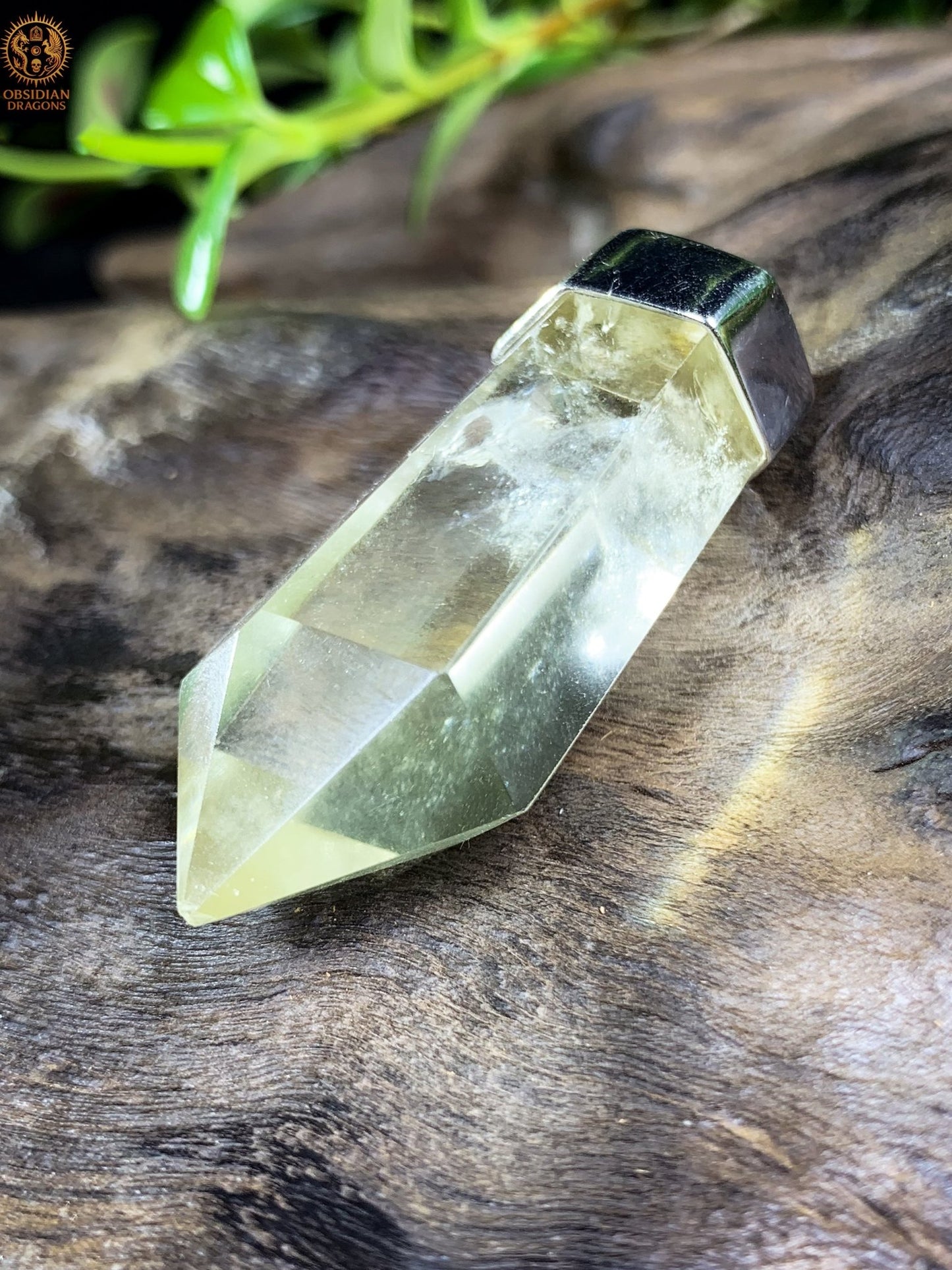 Pendentif Pointe de Cristal – Citrine - Lame de Lumière - obsidian dragons
