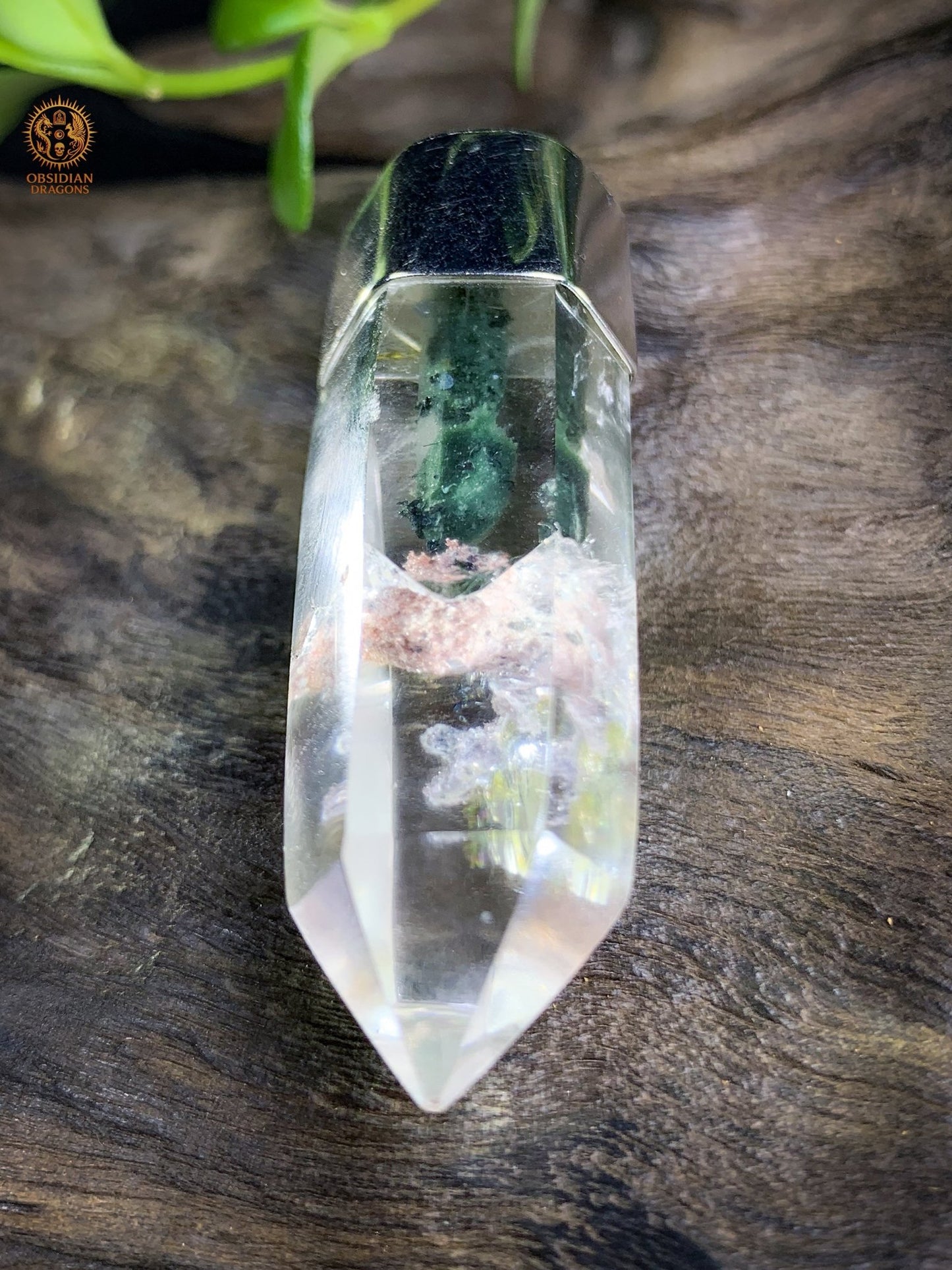 Pendentif Pointe de Cristal – Quartz Jardin – Forêt Intérieure | obsidian dragons