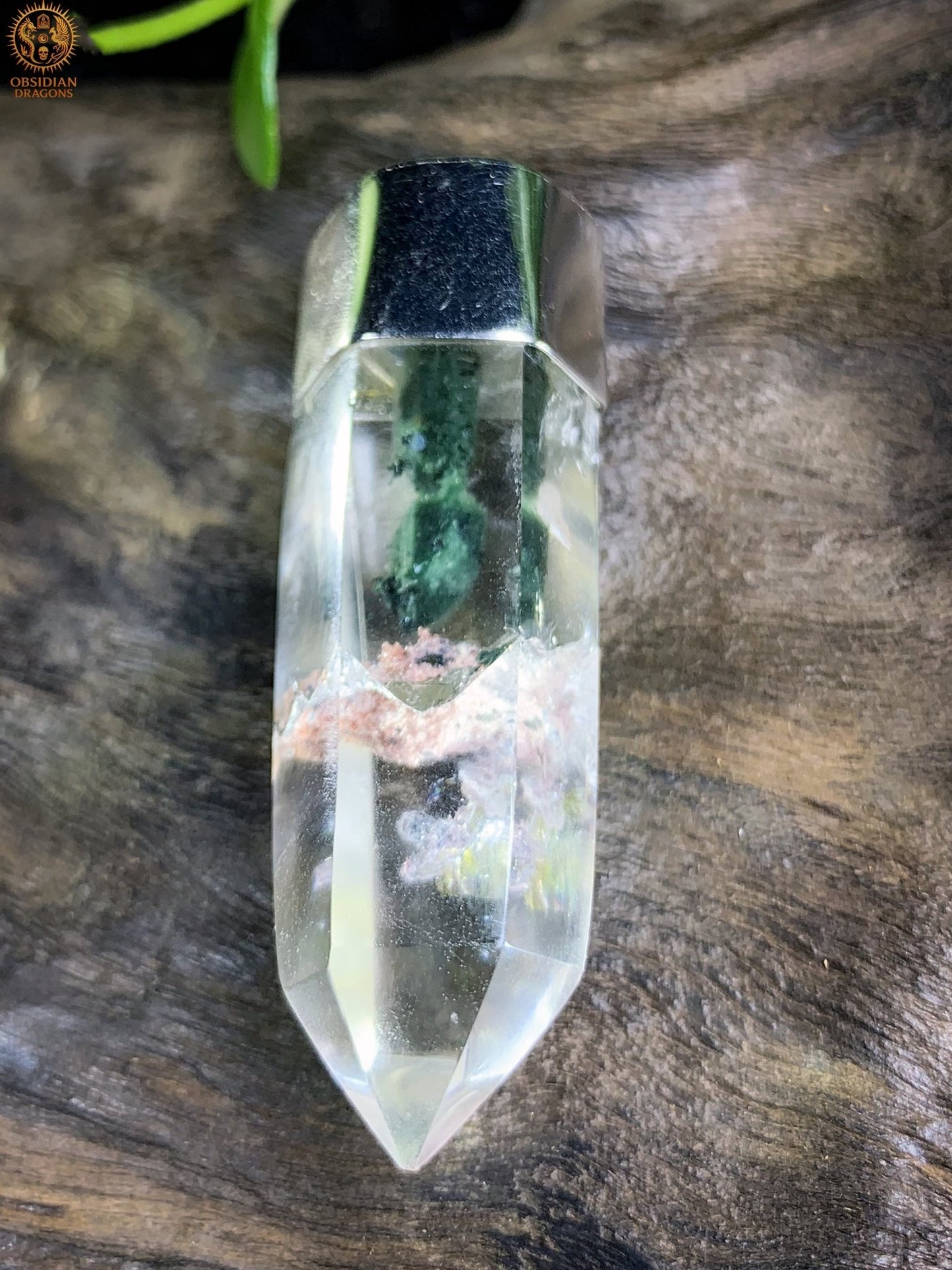 Pendentif Pointe de Cristal – Quartz Jardin – Forêt Intérieure - obsidian dragons