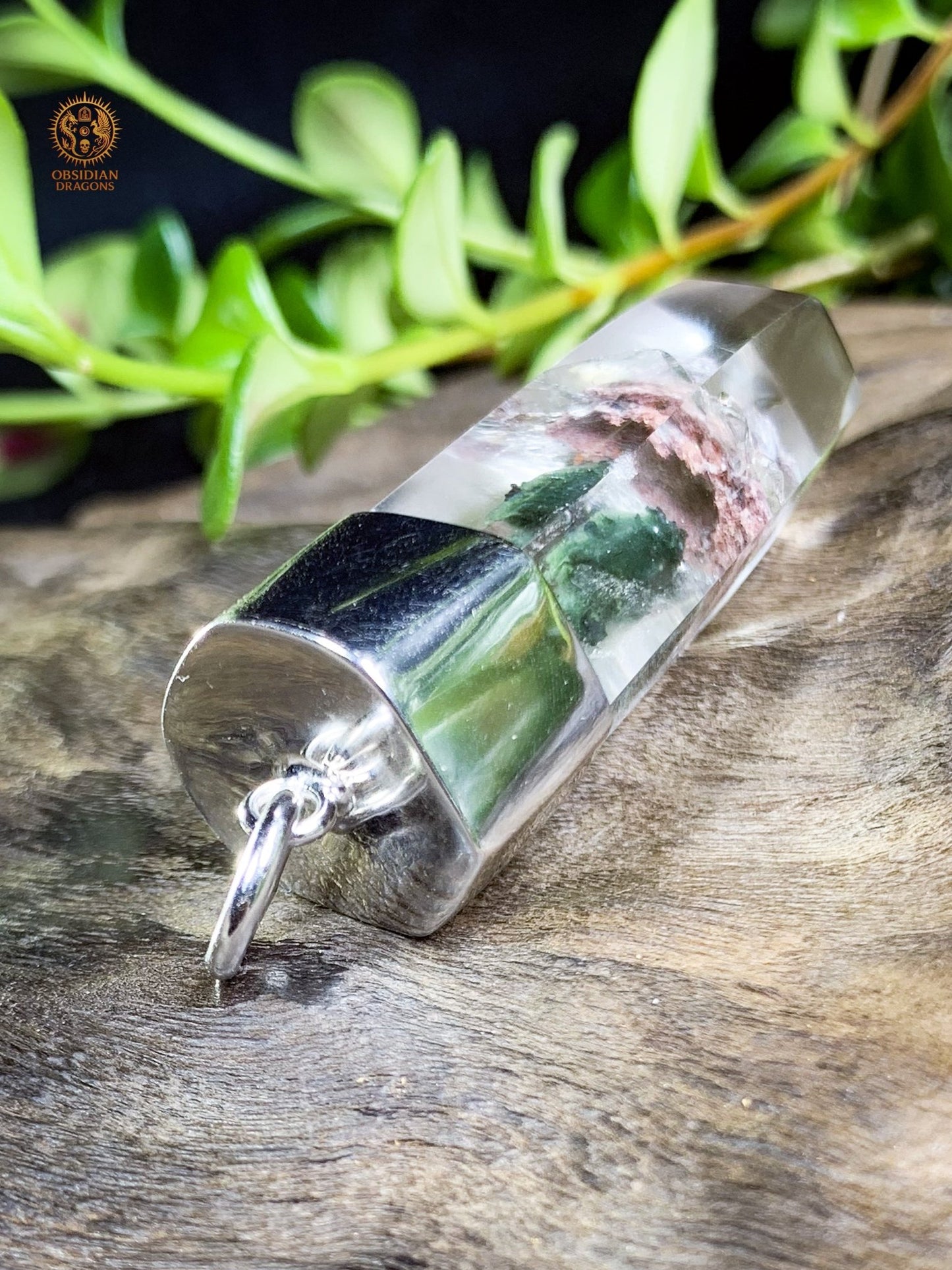 Pendentif Pointe de Cristal – Quartz Jardin – Forêt Intérieure | obsidian dragons