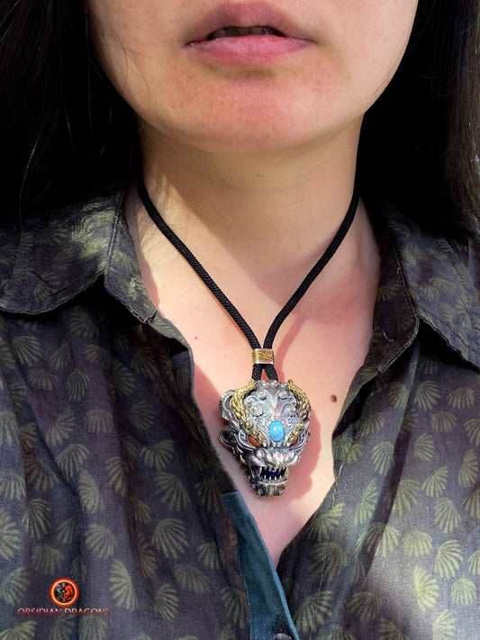 Pendentif Dragon d'Opale - Clochette Taoïste Contre le Mal | obsidian dragons