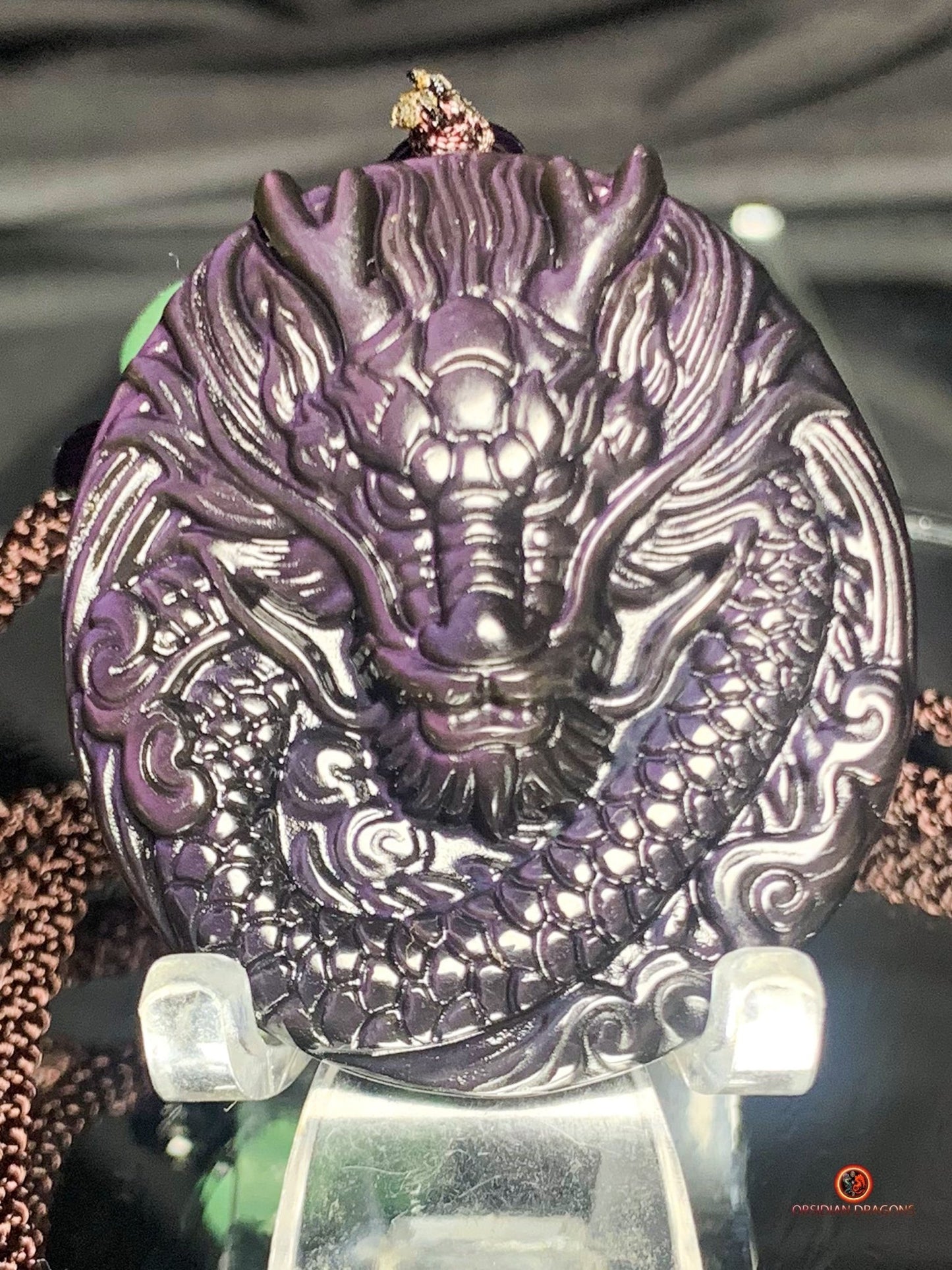 Pendentif dragon en obsidienne œil céleste - Protecteur spirituel | obsidian dragons