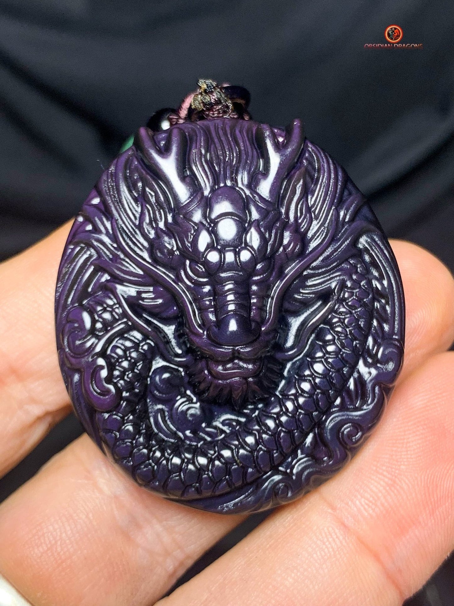 Pendentif dragon en obsidienne œil céleste - Protecteur spirituel | obsidian dragons