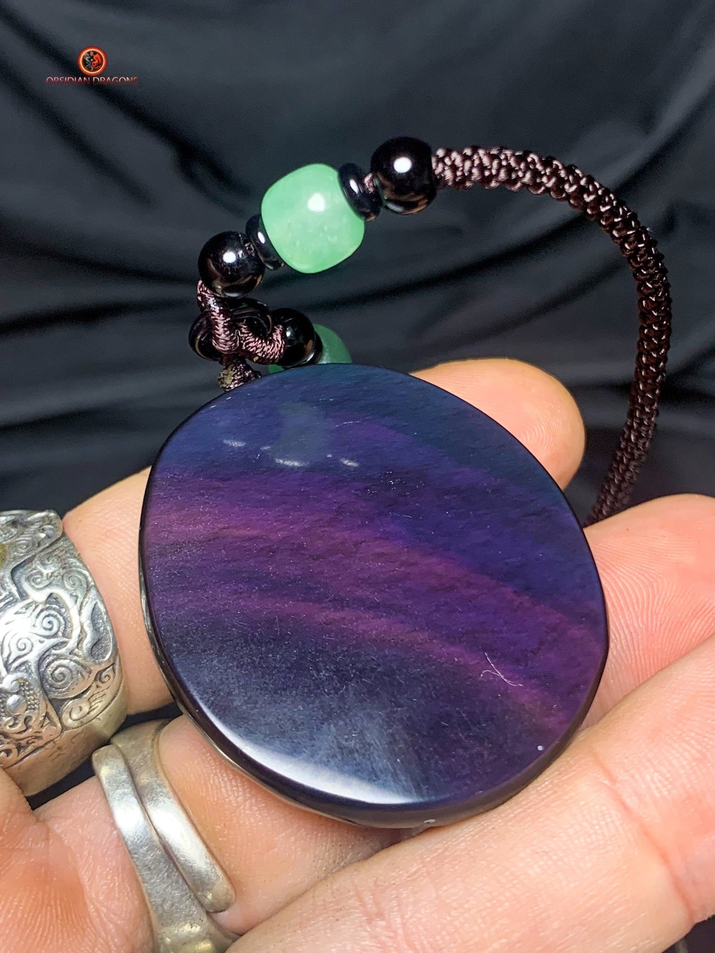 Pendentif dragon en obsidienne œil céleste - Protecteur spirituel | obsidian dragons