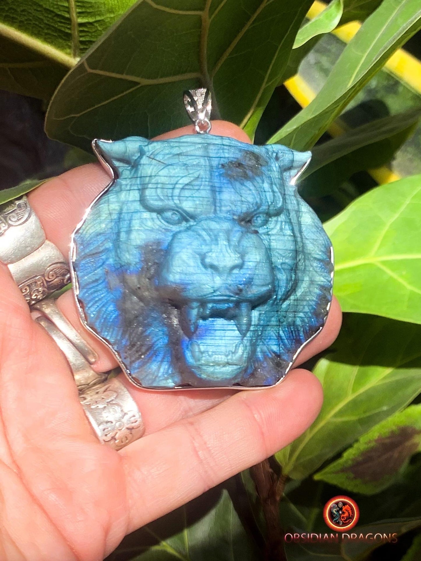 pendentif tigre en labradorite- Argent 925