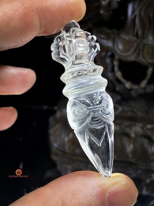 Phurba en Cristal de Roche Himalayen - Excellente limpidité | obsidian dragons