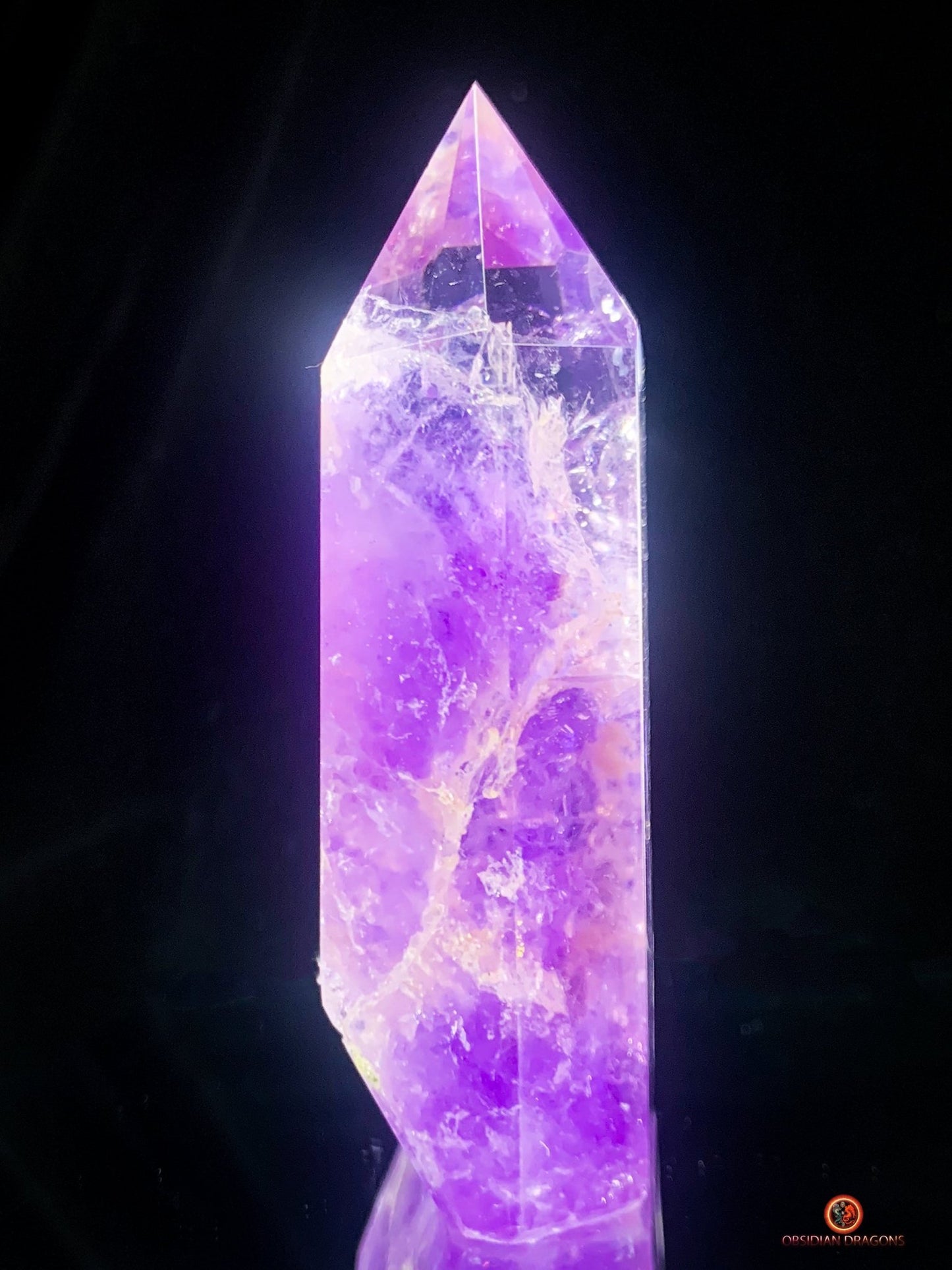 Pointe d’Améthyste Naturelle – Améthyste du Brésil - 9,5cm de haut | obsidian dragons