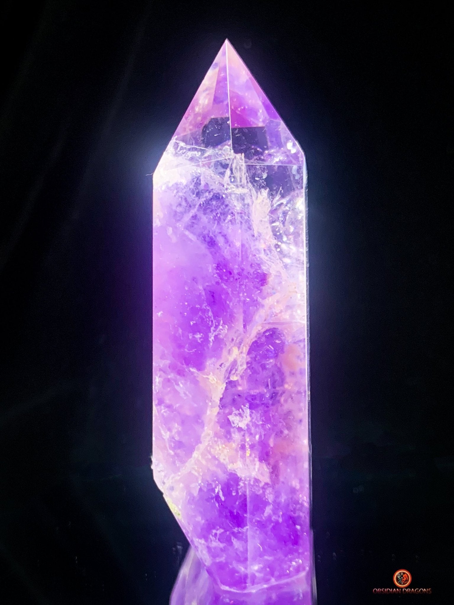 Pointe d’Améthyste Naturelle – Améthyste du Brésil - 9,5cm de haut | obsidian dragons