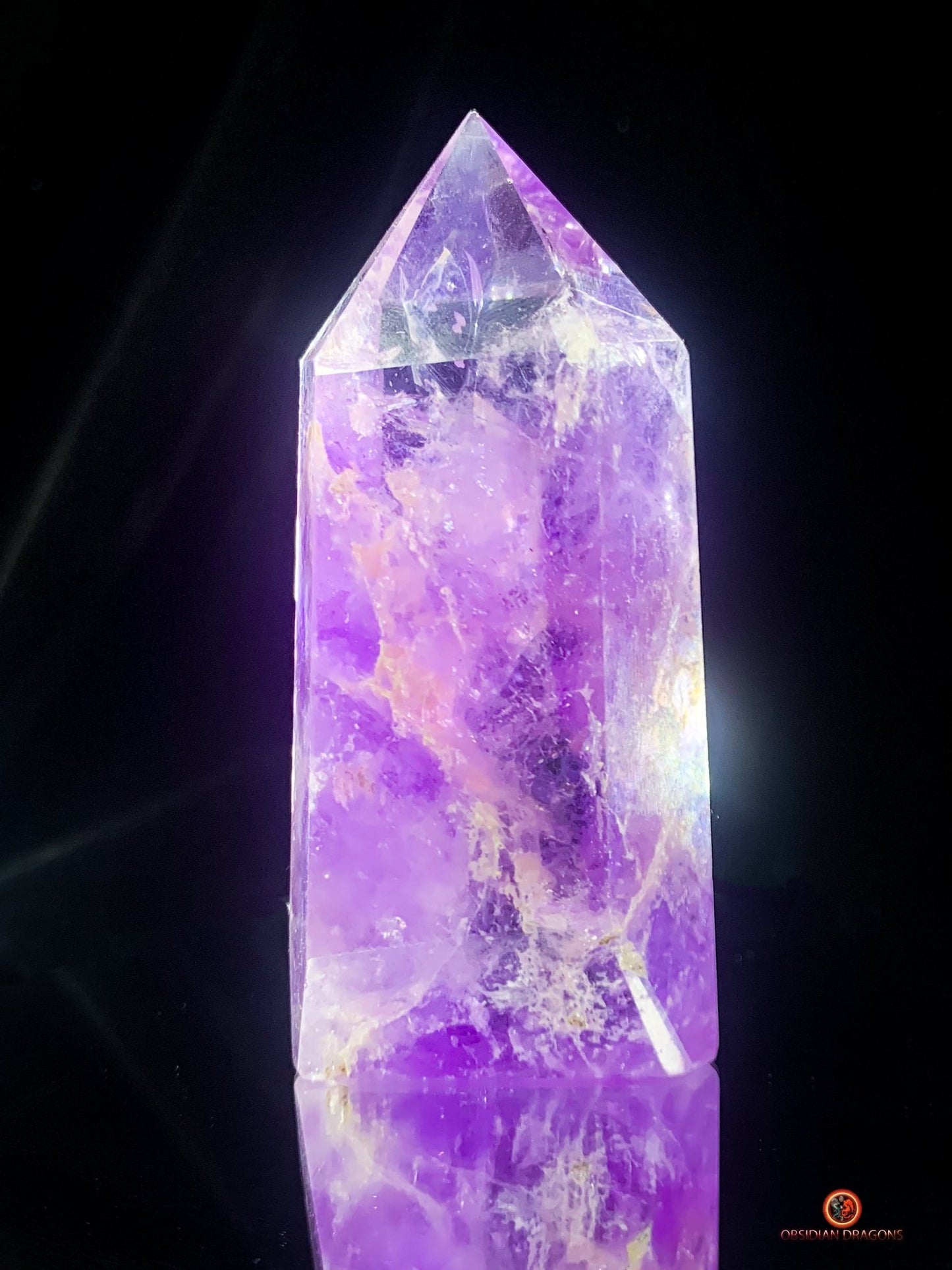 Pointe d’Améthyste Naturelle – Améthyste du Brésil - 9,5cm de haut | obsidian dragons