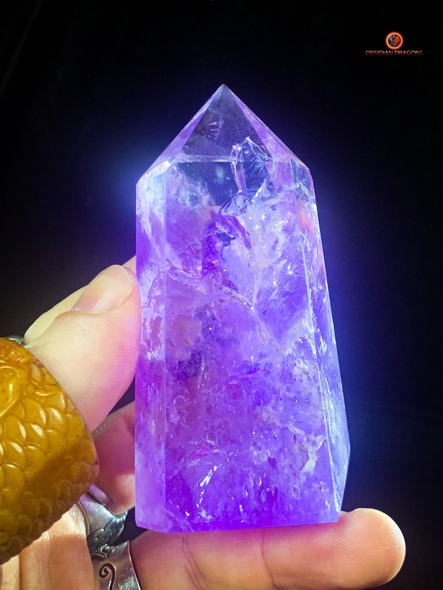 Pointe d’Améthyste Naturelle – Améthyste du Brésil - 9,5cm de haut | obsidian dragons