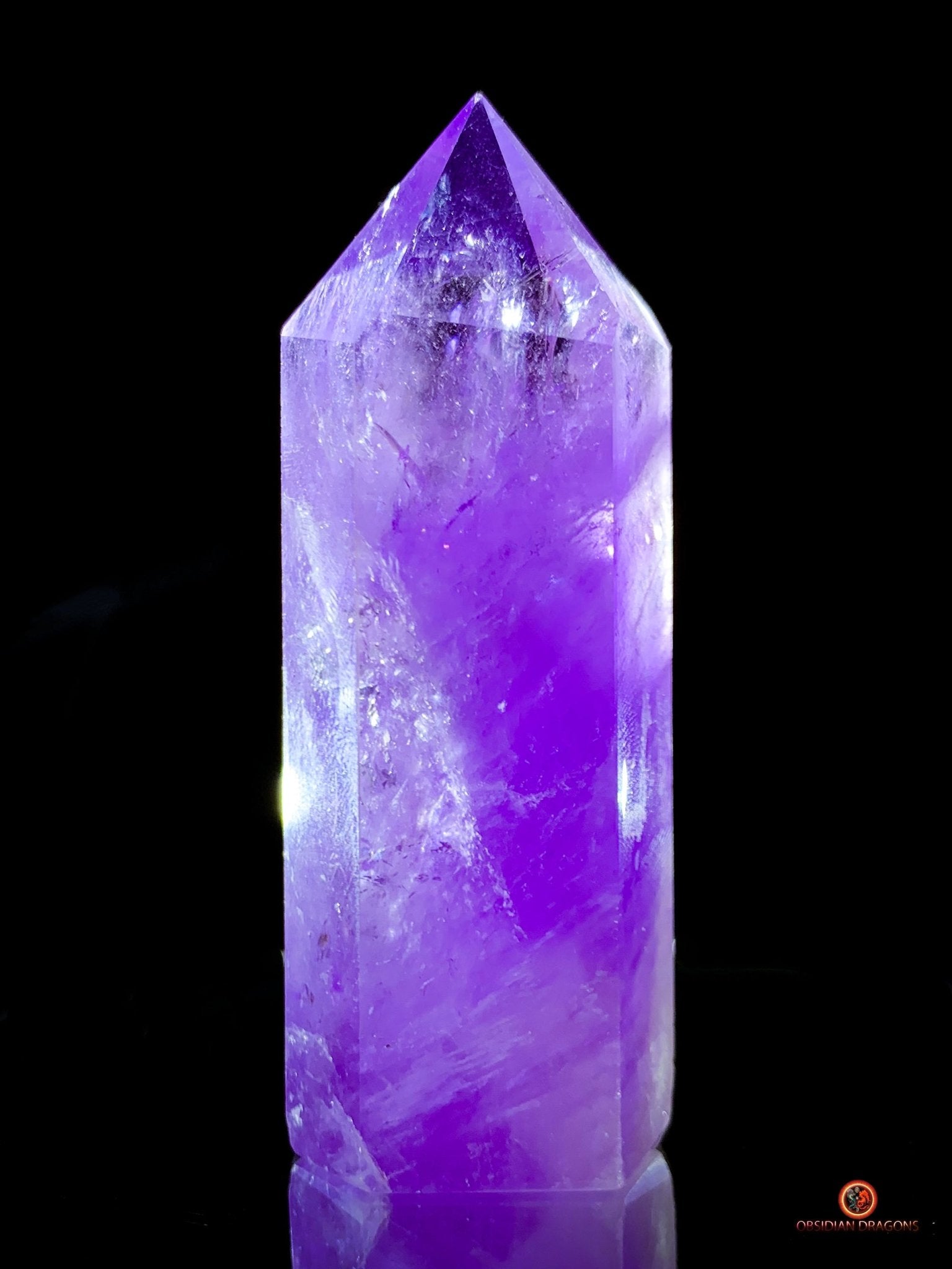 Pointe d’Améthyste Naturelle – Améthyste du Brésil - 9,9cm de haut | obsidian dragons