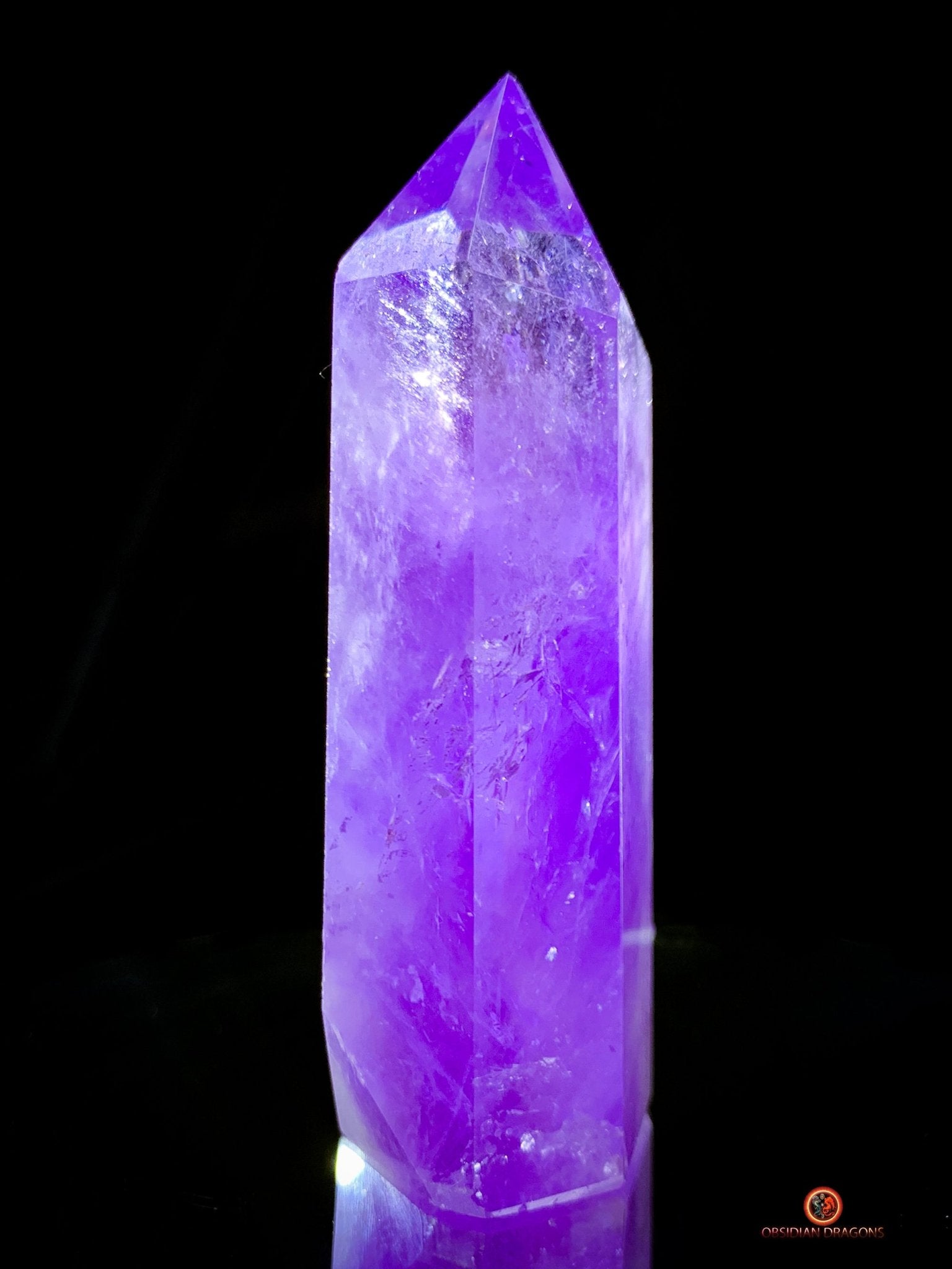 Pointe d’Améthyste Naturelle – Améthyste du Brésil - 9,9cm de haut | obsidian dragons