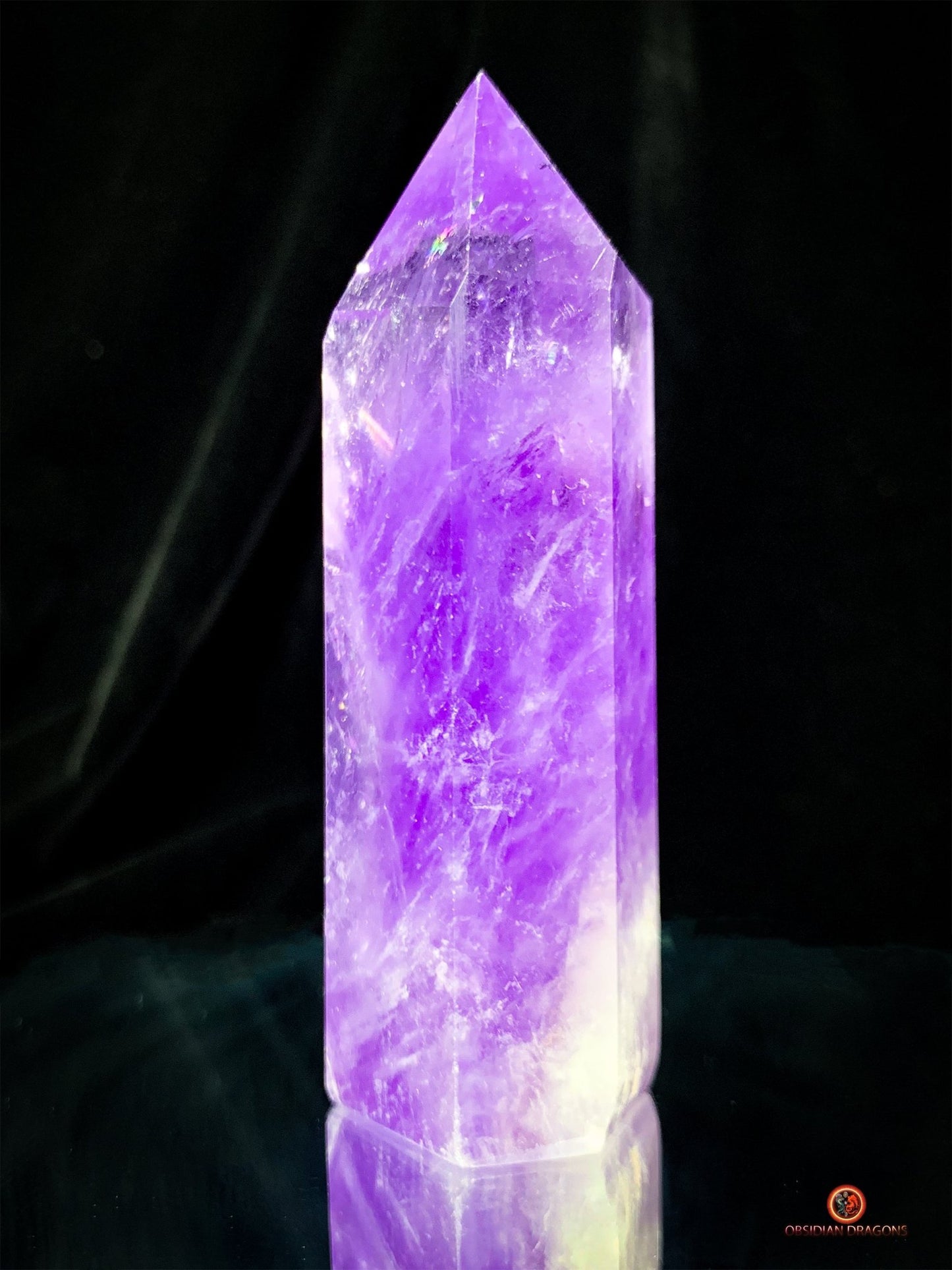 Pointe d’Améthyste Naturelle – Améthyste du Brésil - 9,9cm de haut | obsidian dragons