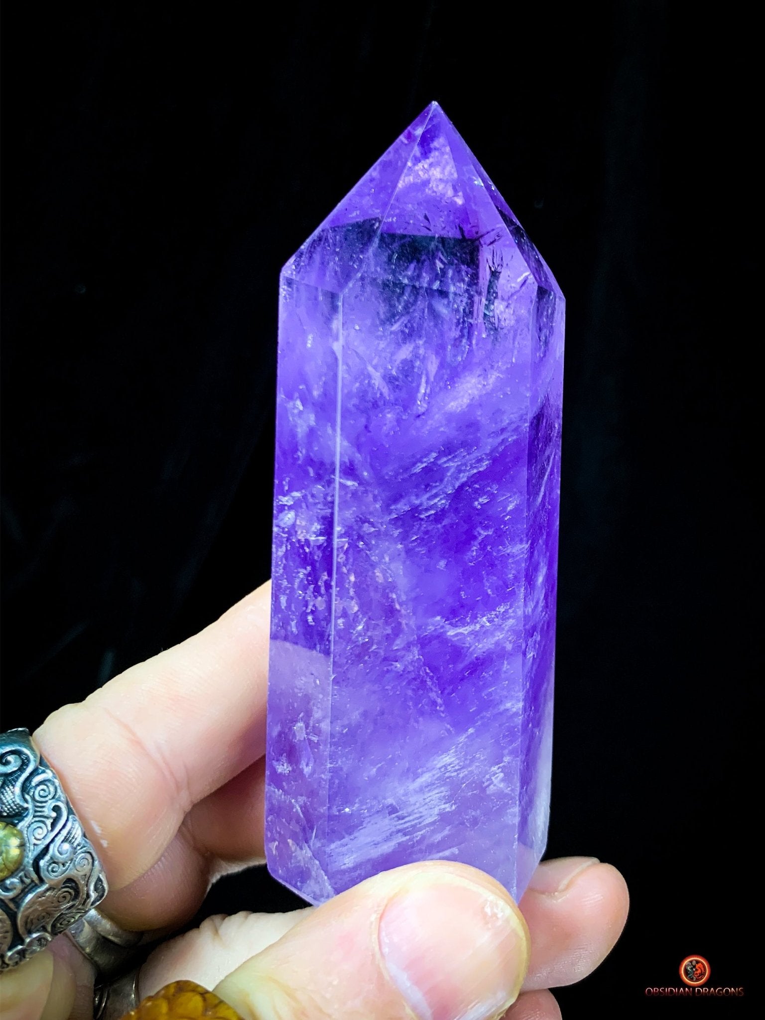 Pointe d’Améthyste Naturelle – Améthyste du Brésil - 9,9cm de haut | obsidian dragons