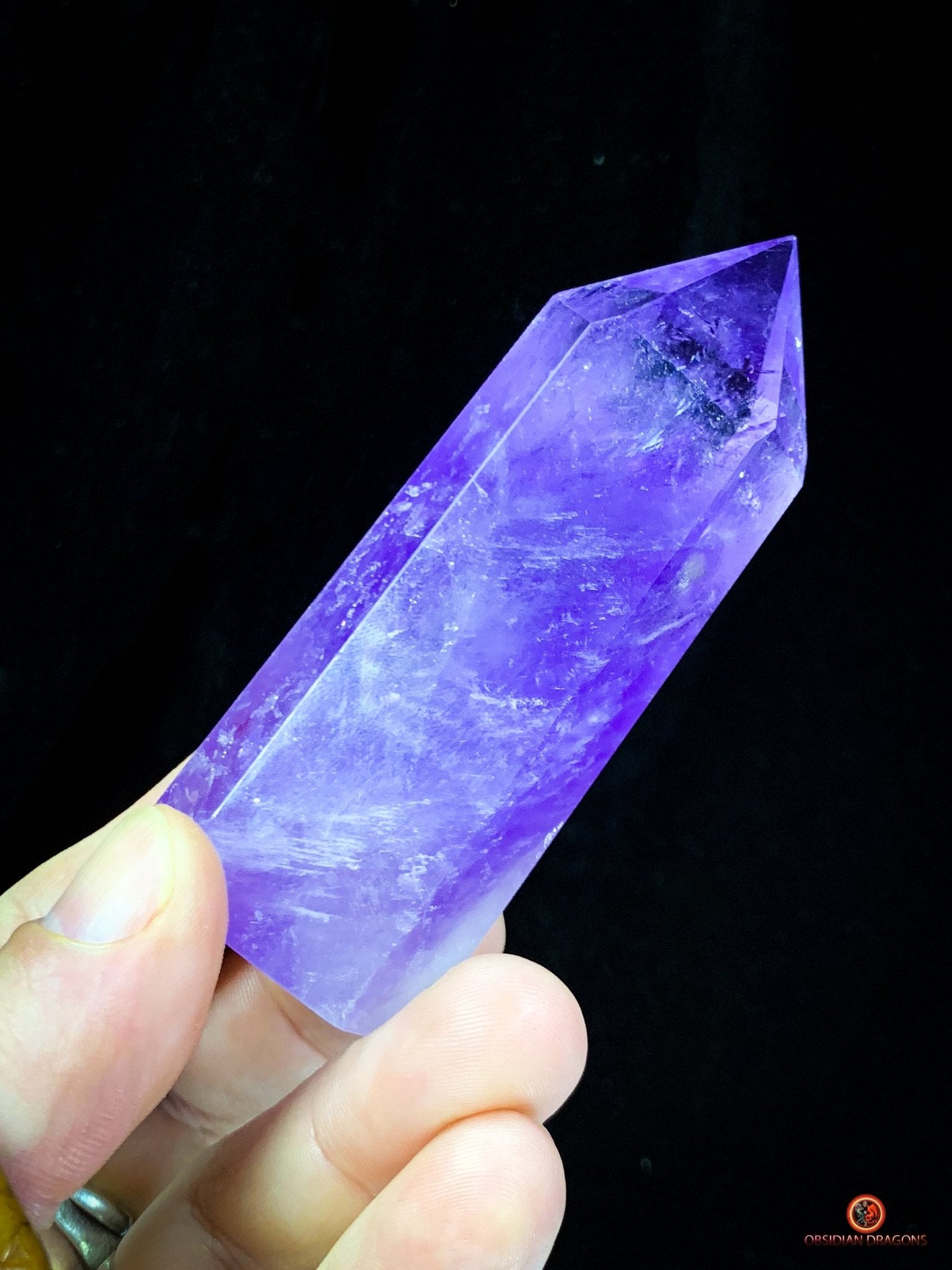 Pointe d’Améthyste Naturelle – Améthyste du Brésil - 9,9cm de haut | obsidian dragons
