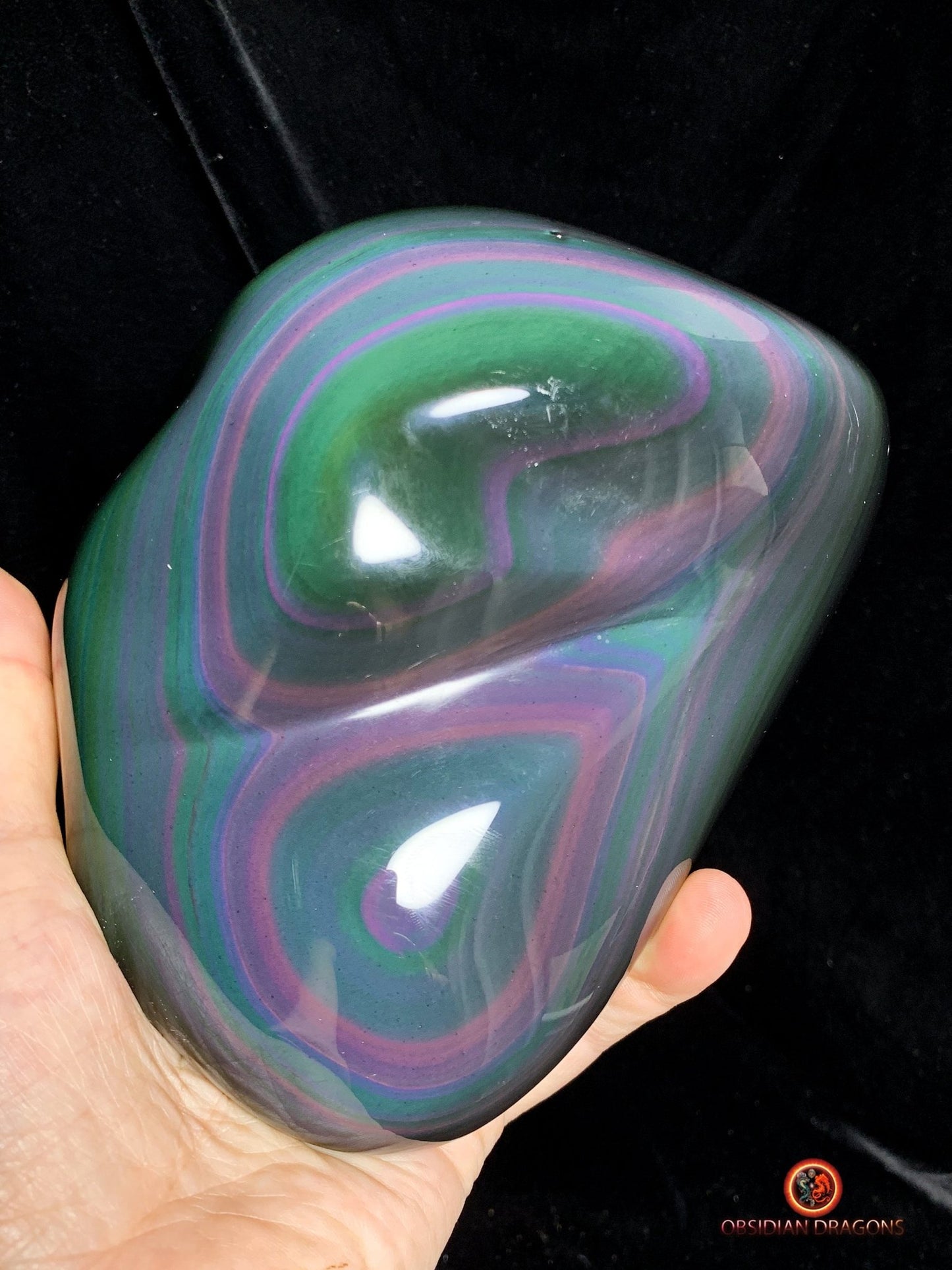 Rare Obsidienne Œil Céleste Naturelle - Sculpture Unique | obsidian dragons