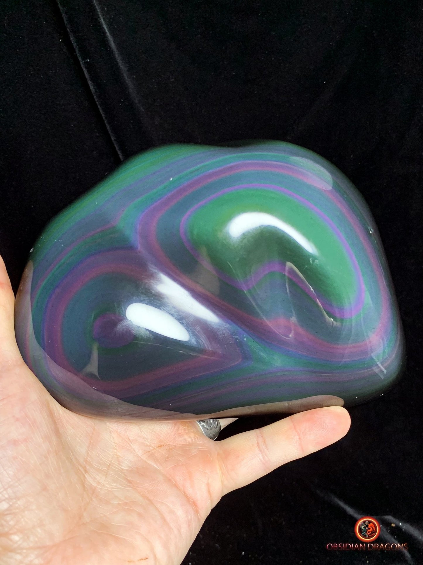 Rare Obsidienne Œil Céleste Naturelle - Sculpture Unique | obsidian dragons