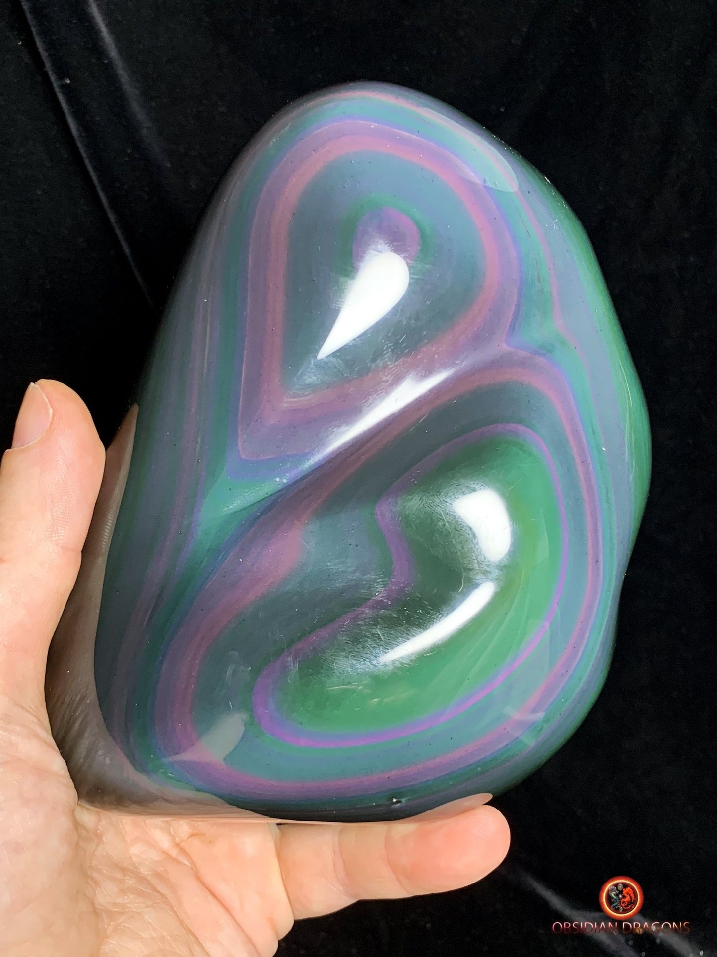 Rare Obsidienne Œil Céleste Naturelle - Sculpture Unique | obsidian dragons
