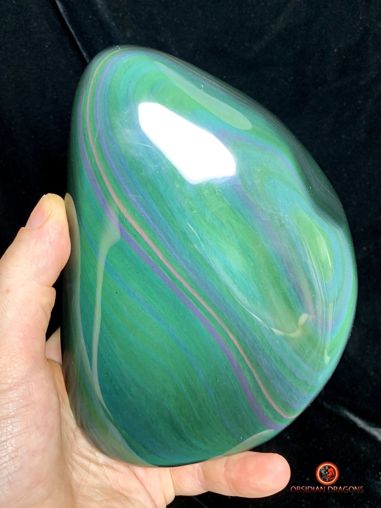 Rare Obsidienne Œil Céleste Naturelle - Sculpture Unique | obsidian dragons