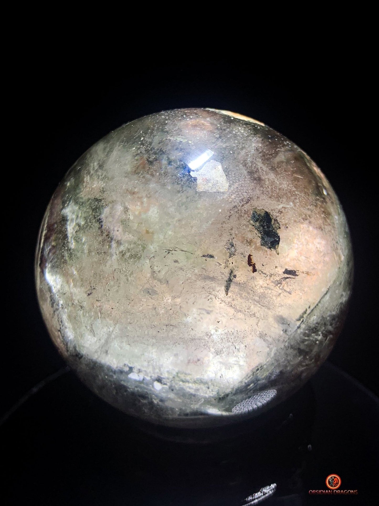 Sphère de Quartz Chlorite - Boule de Cristal - Quartz Jardin - obsidian dragons