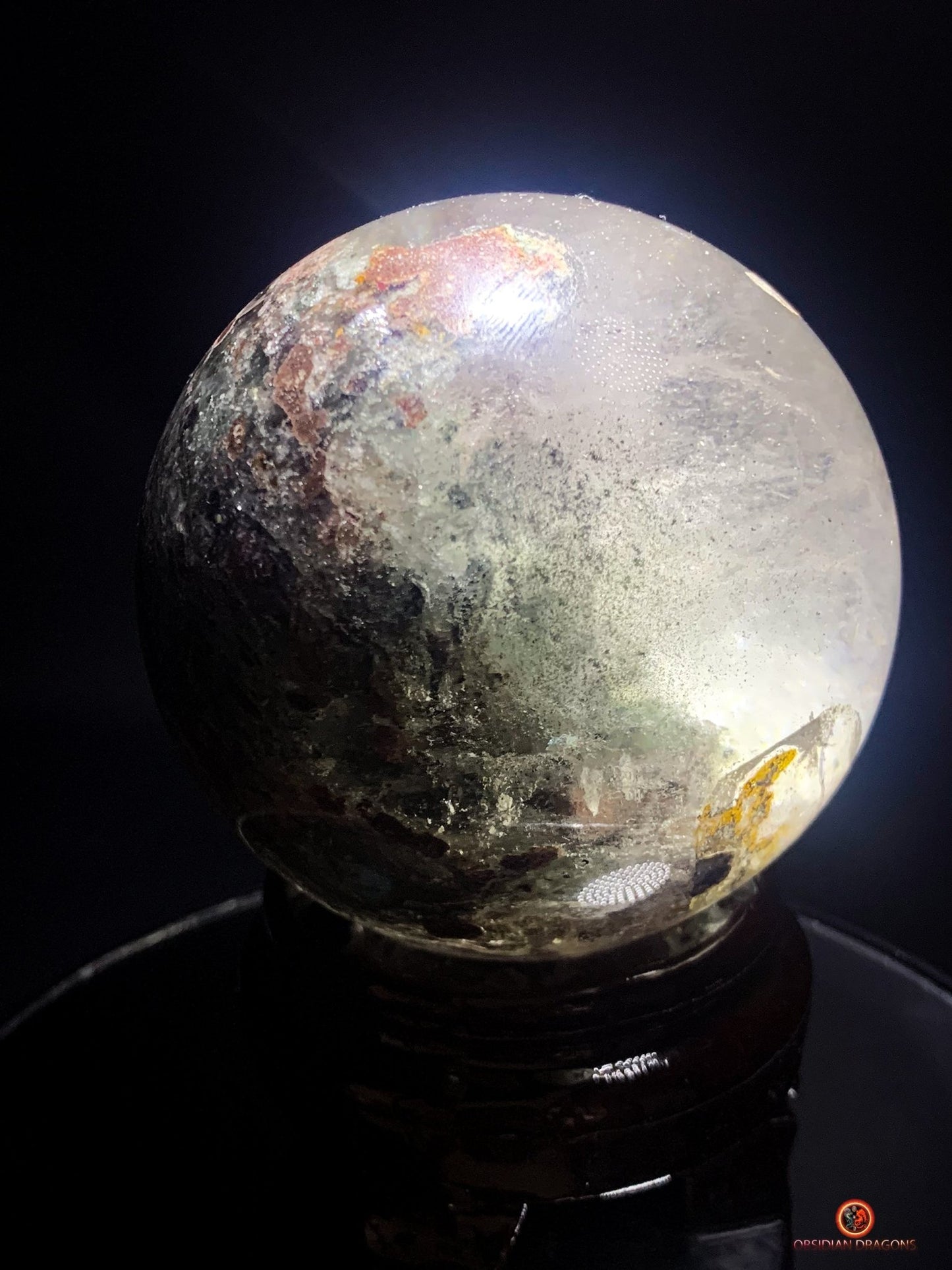 Sphère de Quartz Chlorite - Boule de Cristal - Quartz Jardin - obsidian dragons