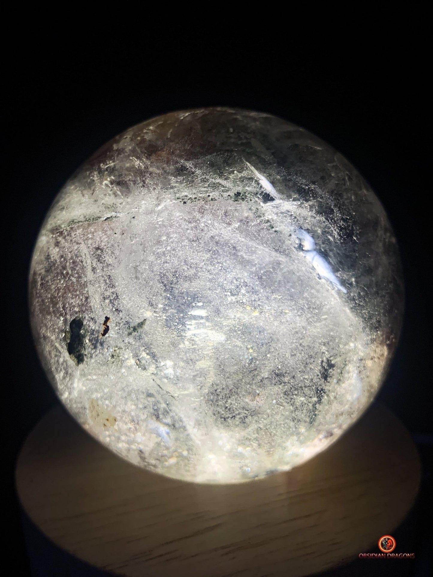 Sphère de Quartz Chlorite - Boule de Cristal - Quartz Jardin - obsidian dragons
