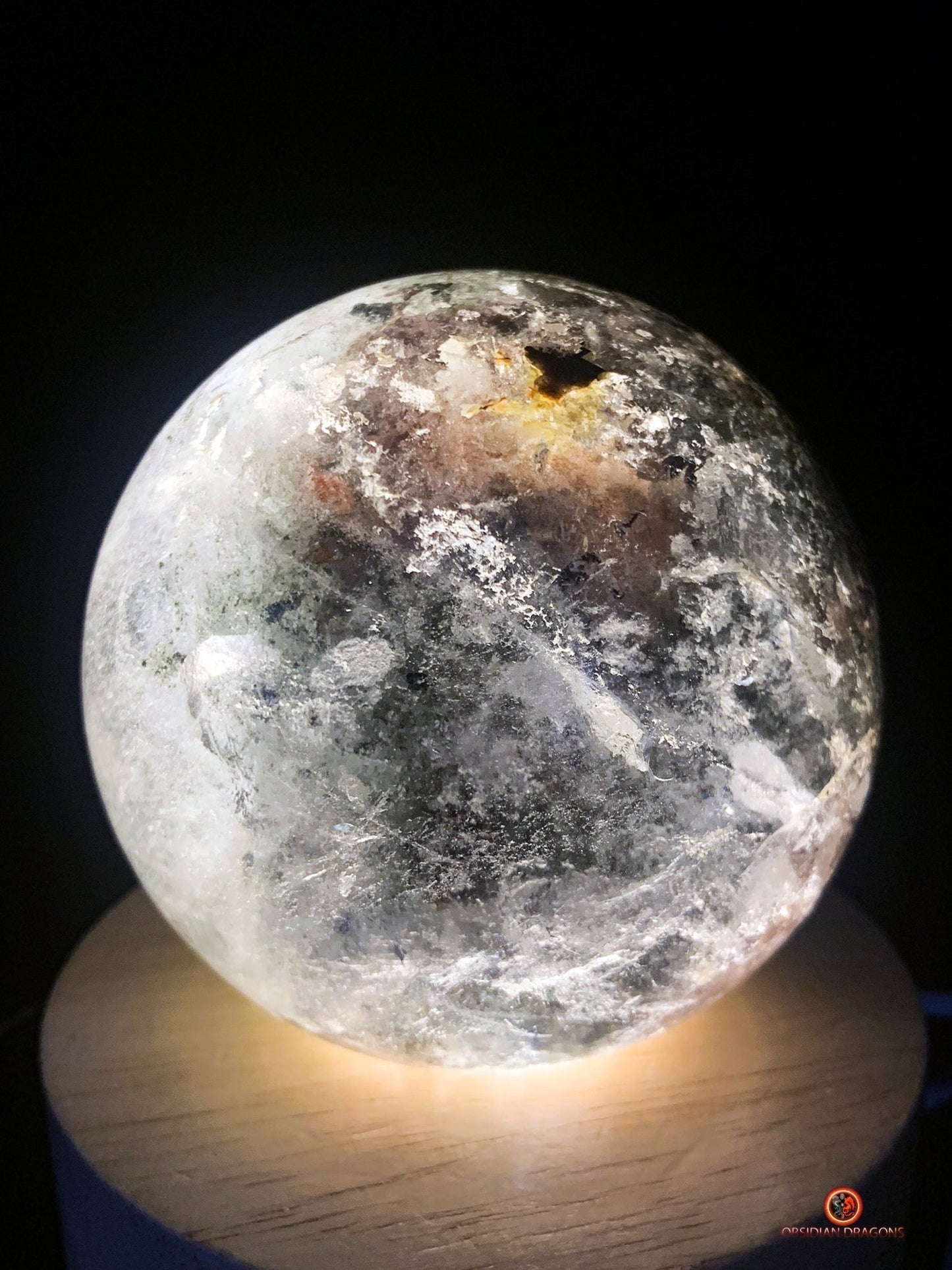Sphère de Quartz Chlorite - Boule de Cristal - Quartz Jardin | obsidian dragons