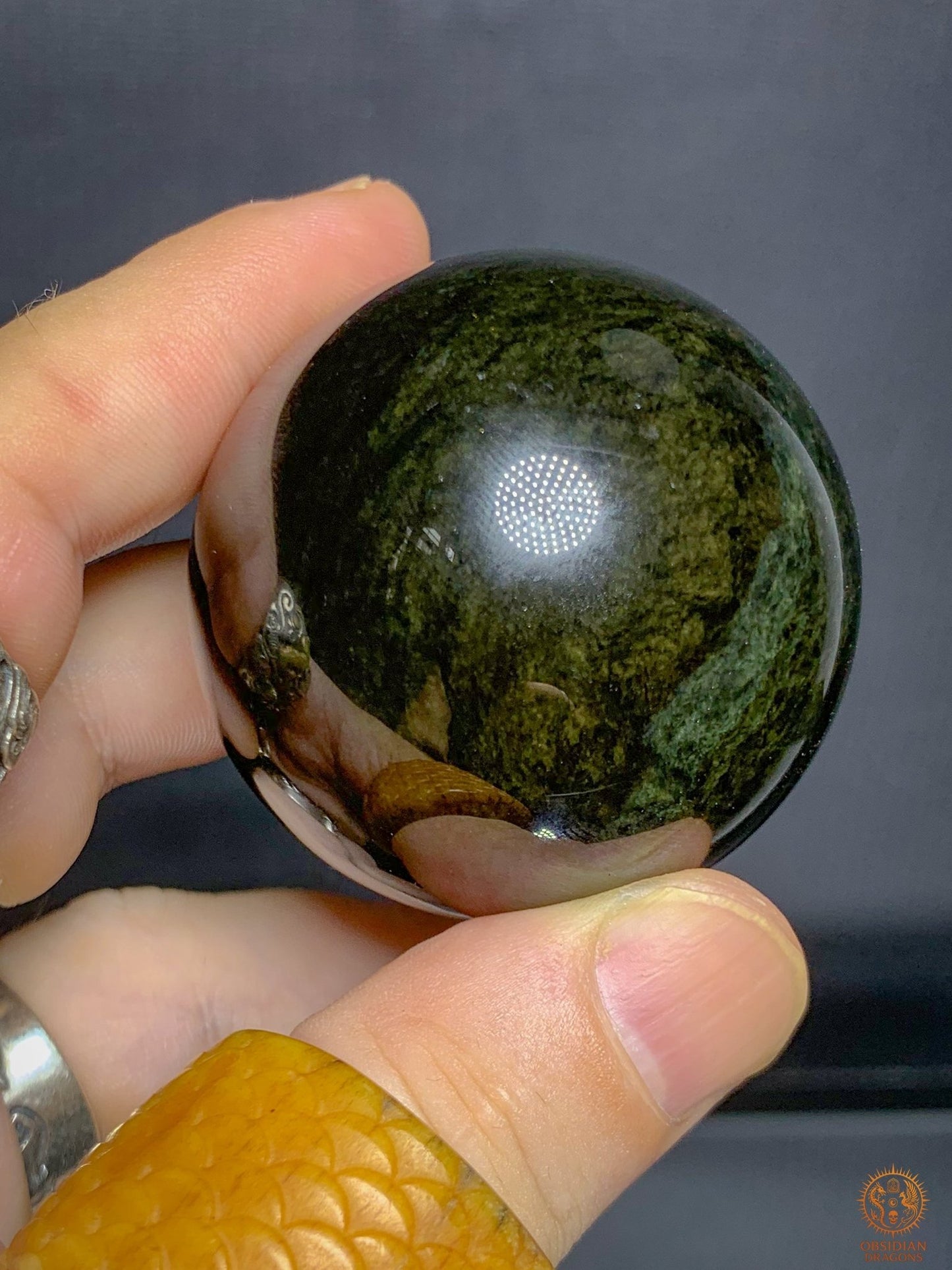 Sphère en Obsidienne Mentohuichol Naturelle–5,10 cm–0,165 kg | obsidian dragons