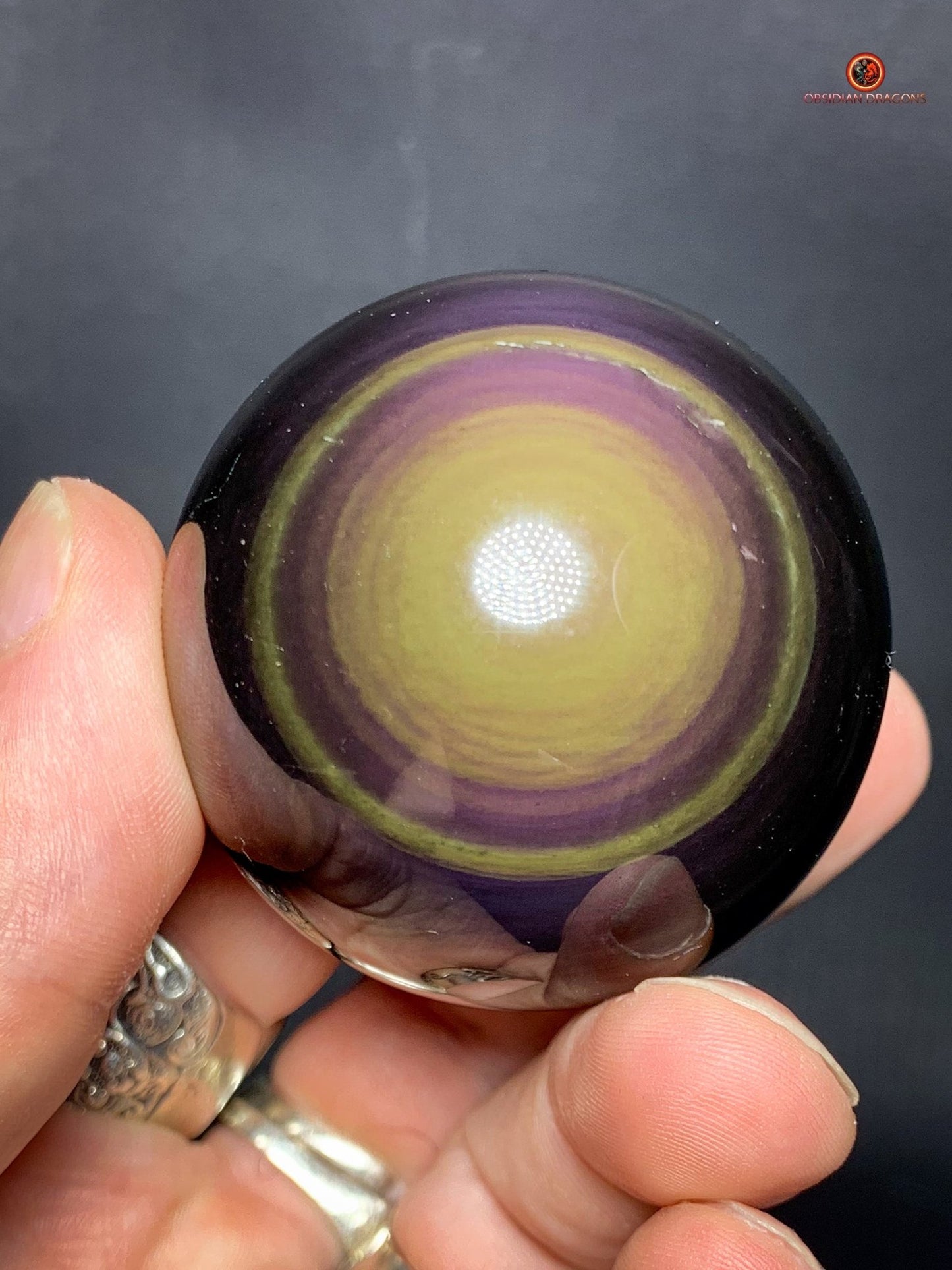 Sphère en Obsidienne Œil Céleste - Diamètre 5.13cm - 0.168kg | obsidian dragons