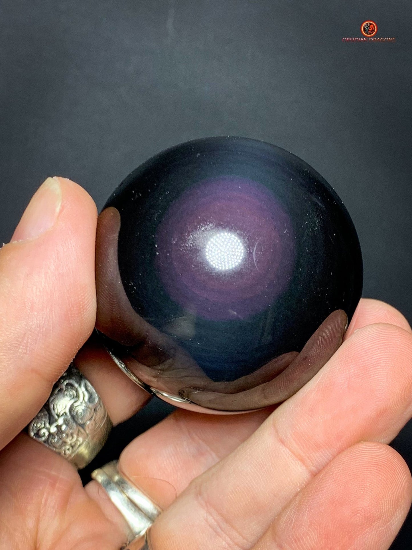 Sphère en Obsidienne Œil Céleste - Diamètre 5.13cm - 0.168kg | obsidian dragons