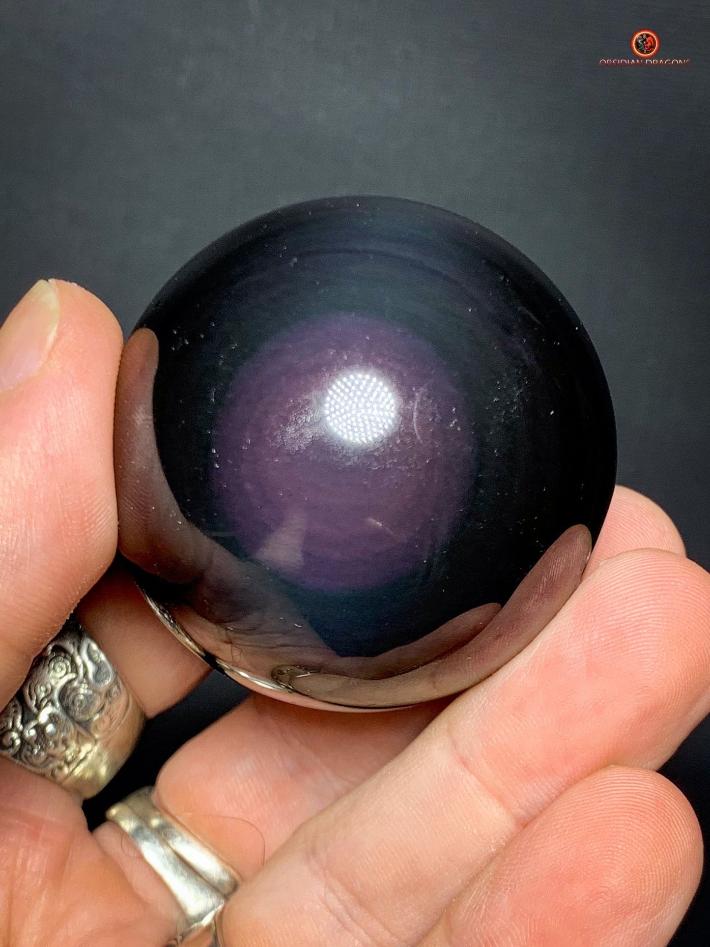 Sphère en Obsidienne Œil Céleste - Diamètre 5.13cm - 0.168kg | obsidian dragons