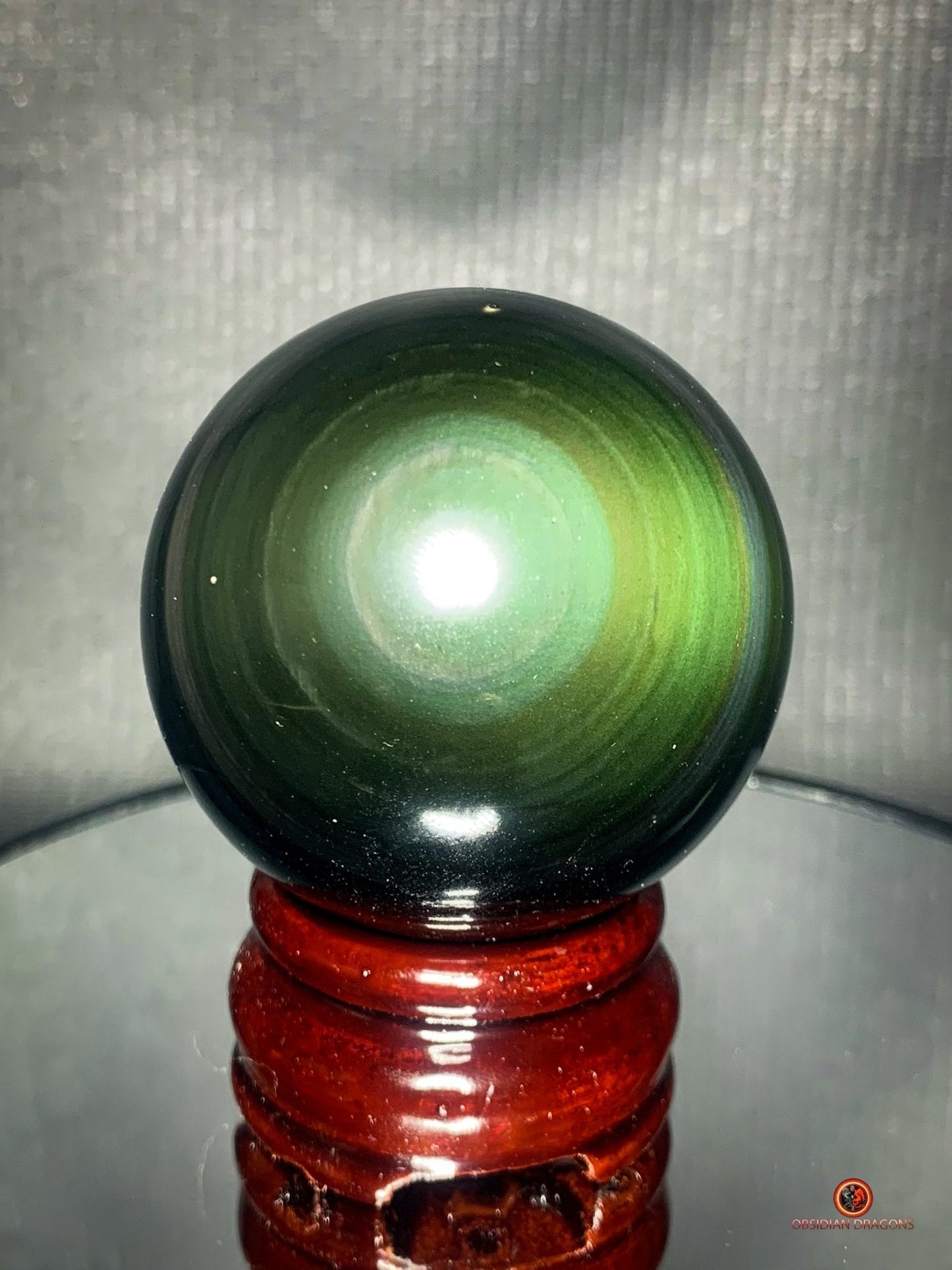 Sphère en Obsidienne Œil Céleste - Diamètre 5.45cm - 0.202kg | obsidian dragons
