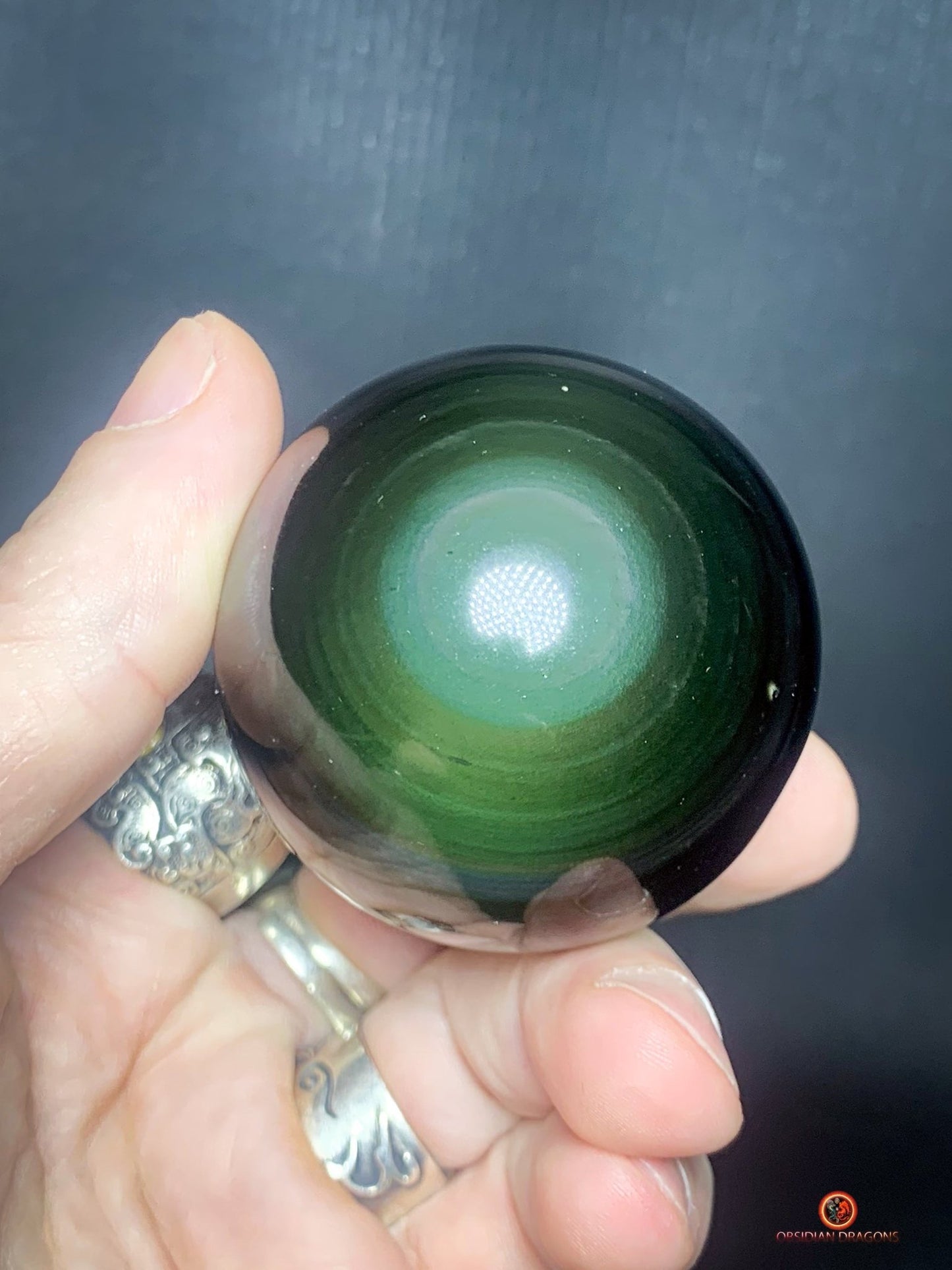 Sphère en Obsidienne Œil Céleste - Diamètre 5.45cm - 0.202kg | obsidian dragons