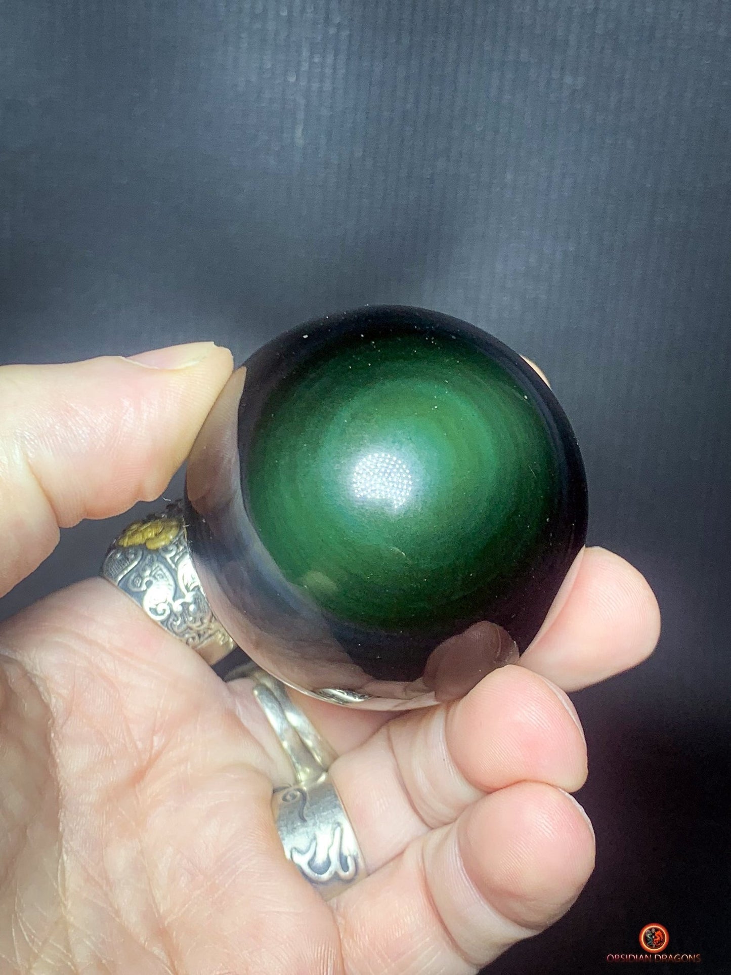 Sphère en Obsidienne Œil Céleste - Diamètre 5.45cm - 0.202kg | obsidian dragons