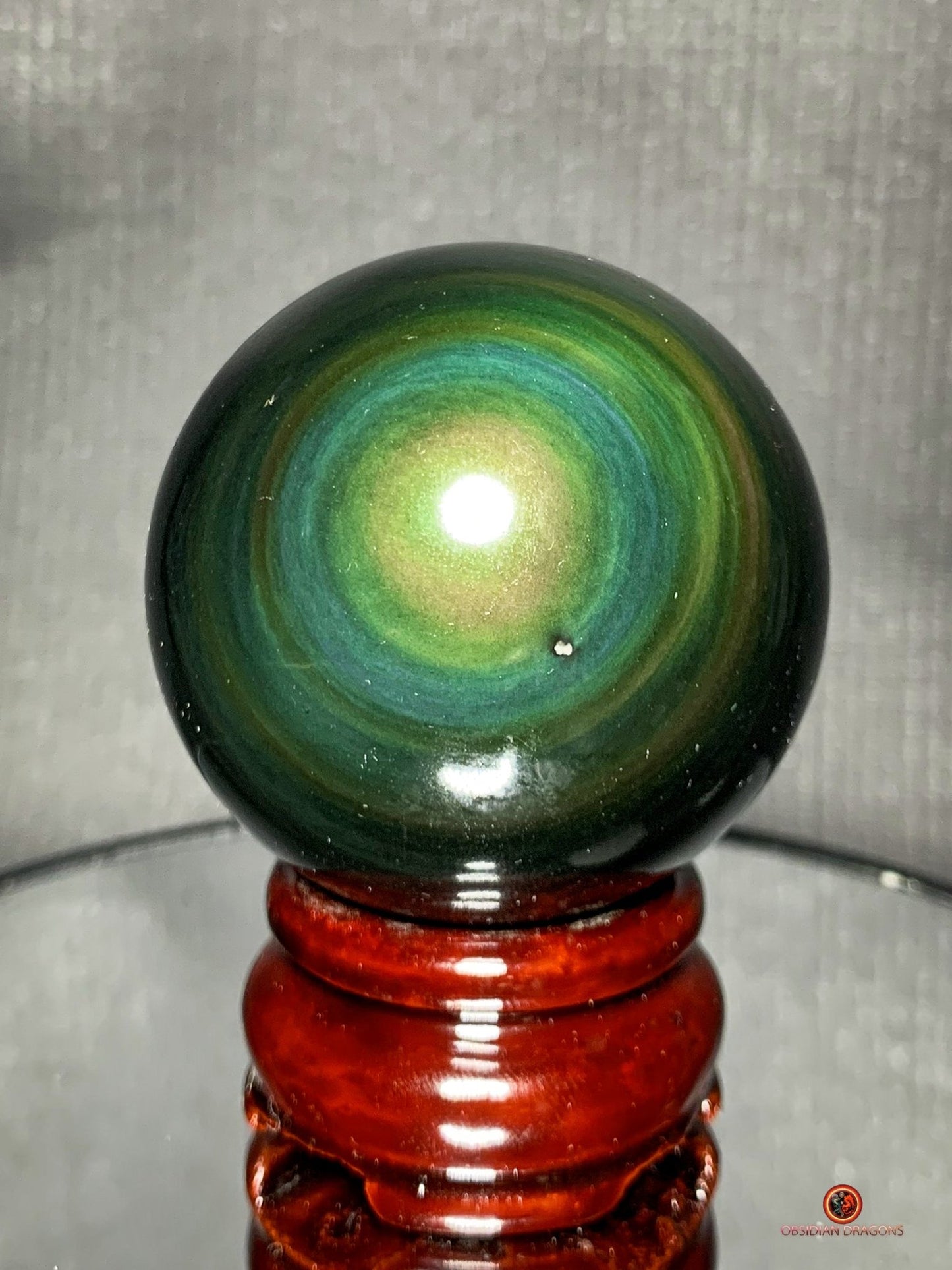 Sphère en Obsidienne Œil Céleste - Diamètre 5.53cm - 0.221kg | obsidian dragons
