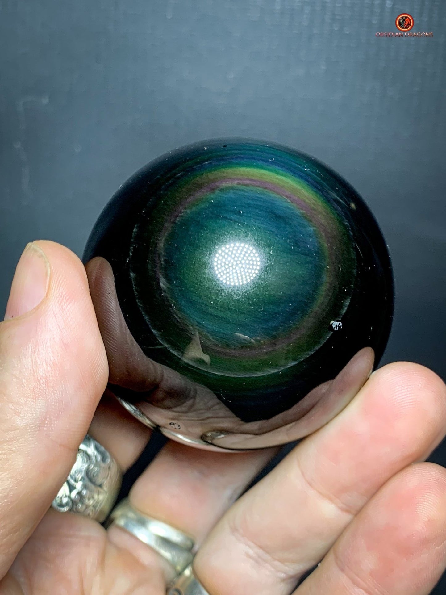 Sphère en Obsidienne Œil Céleste - Diamètre 5.8cm - 0.239kg | obsidian dragons