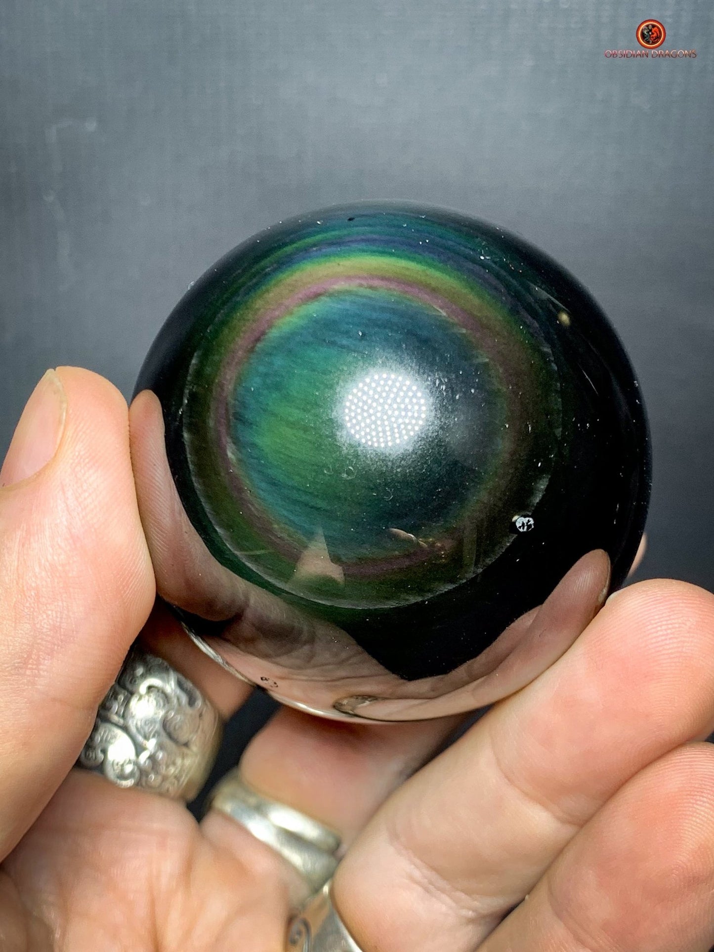 Sphère en Obsidienne Œil Céleste - Diamètre 5.8cm - 0.239kg | obsidian dragons
