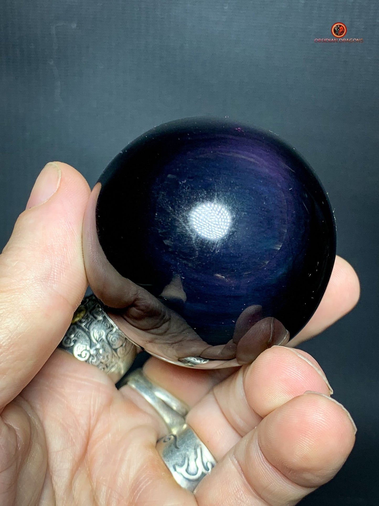 Sphère en Obsidienne Œil Céleste - Diamètre 5.8cm - 0.239kg | obsidian dragons