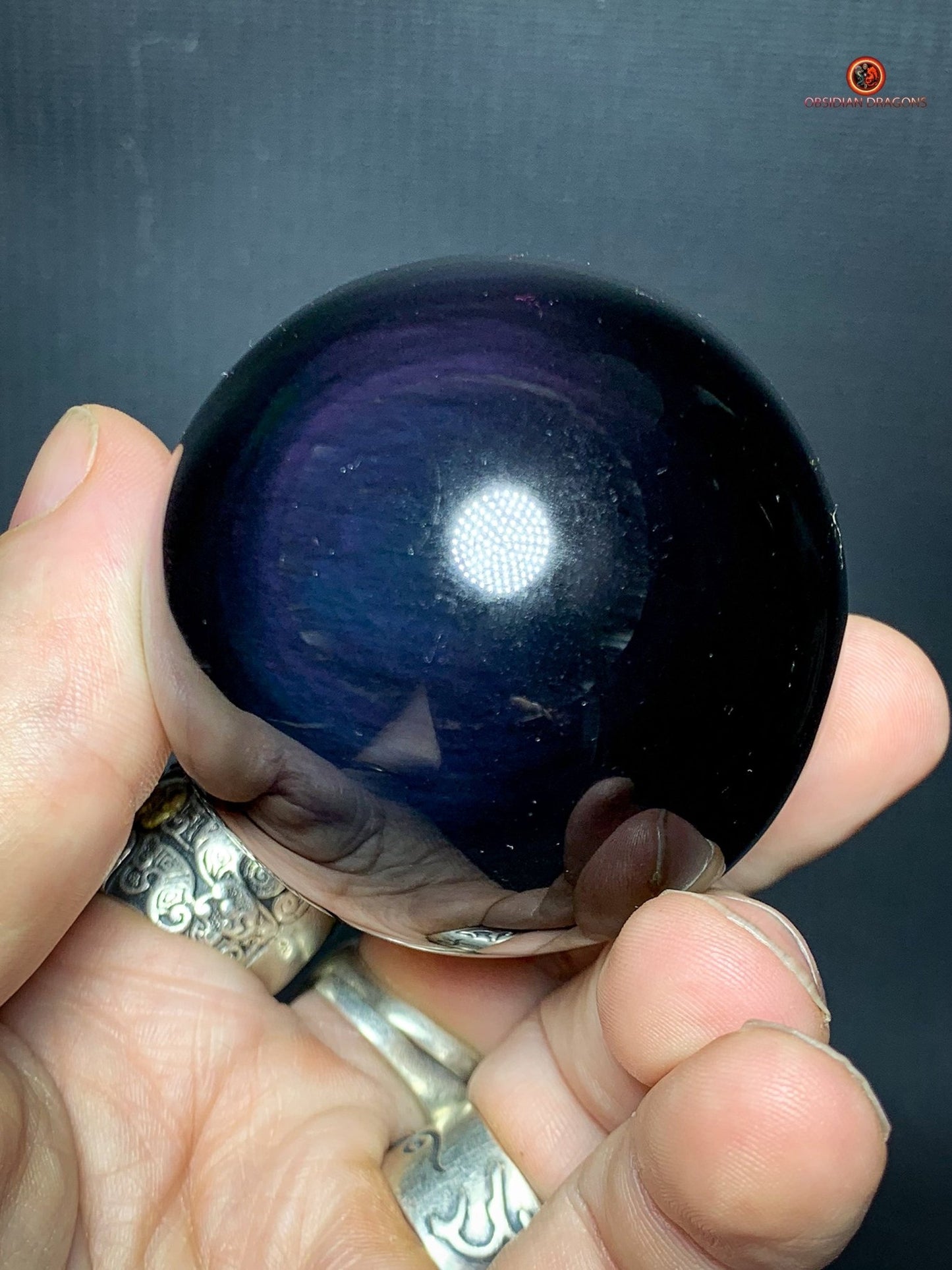 Sphère en Obsidienne Œil Céleste - Diamètre 5.8cm - 0.239kg | obsidian dragons