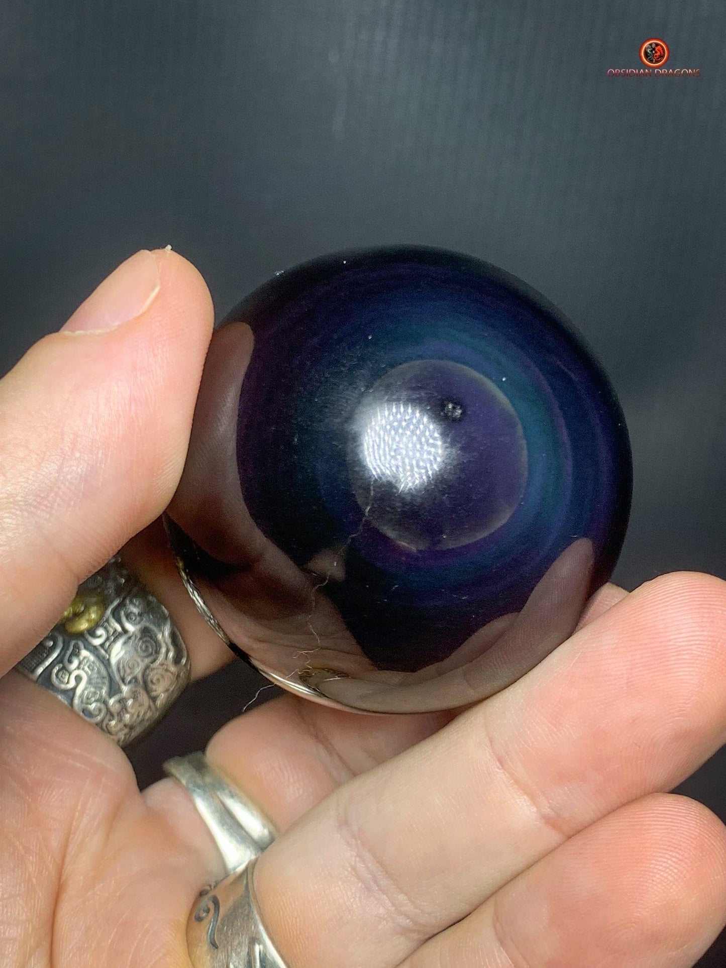 Sphère en Obsidienne Œil Céleste - Diamètre 51mm - 0,162kg | obsidian dragons