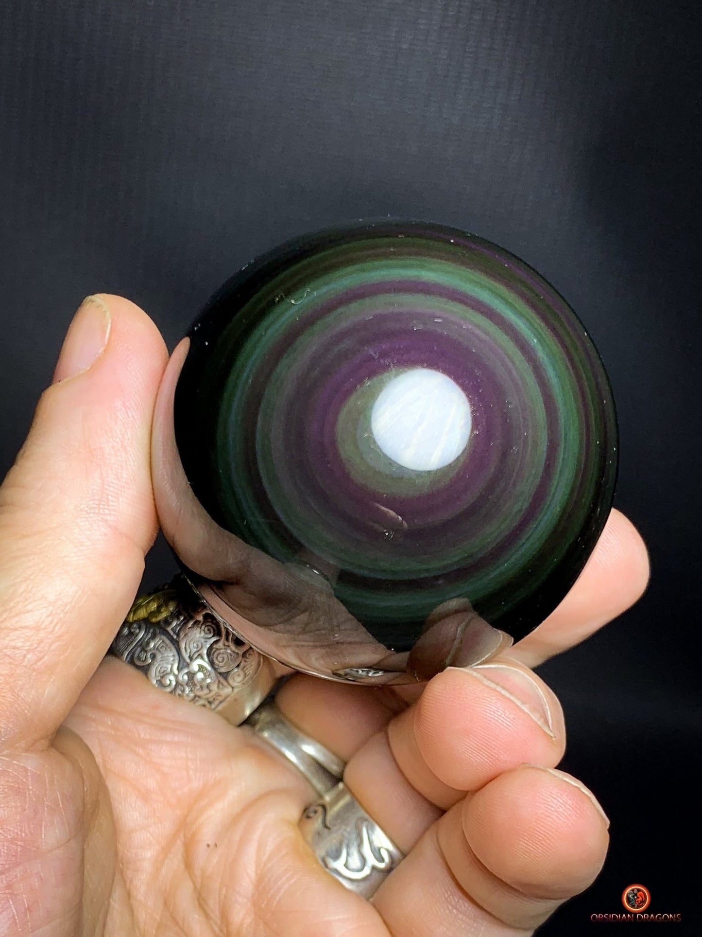 Sphère en Obsidienne Œil Céleste - Diamètre 6cm - 0 259kg | obsidian dragons