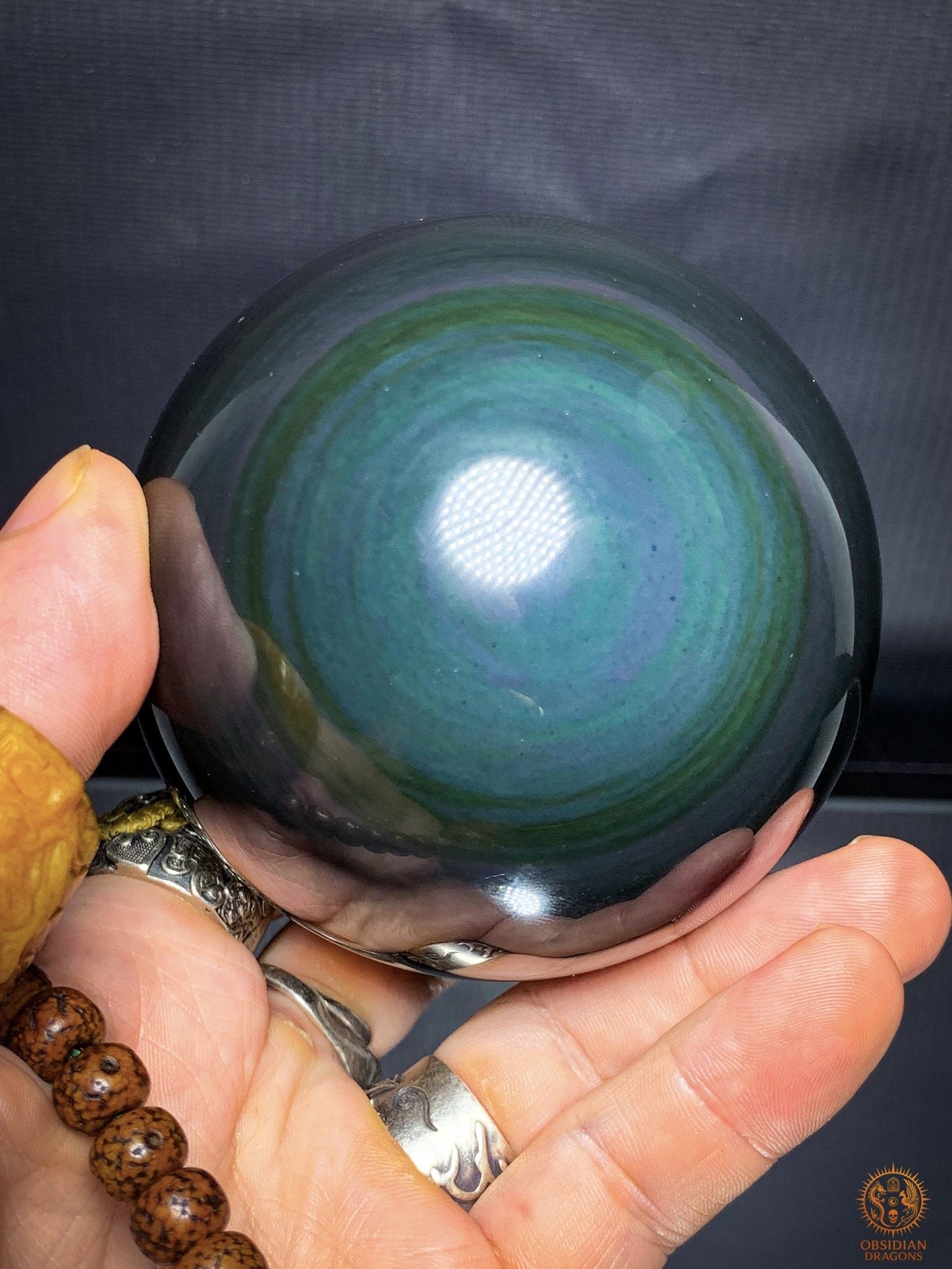 Sphère en Obsidienne Œil Céleste - Diamètre 8.44cm - 0.733kg