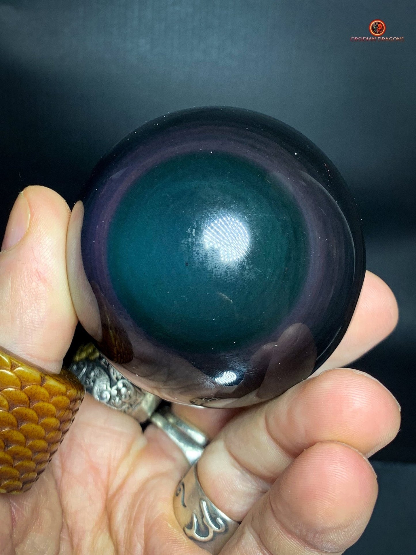 Sphère en Obsidienne Œil Céleste Exceptionnelle – Joyau Volcanique | obsidian dragons