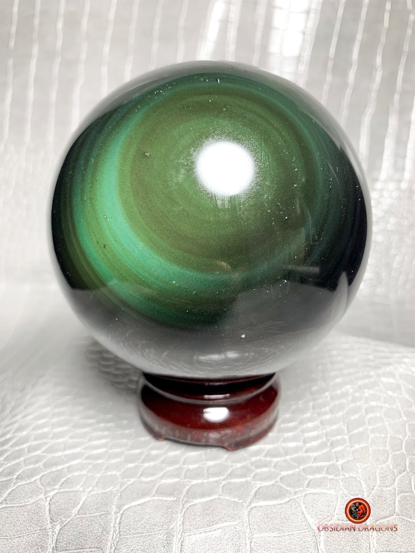 Sphère en Obsidienne œil Céleste- Diamètre 10.83cm- 1.297_kg | obsidian dragons